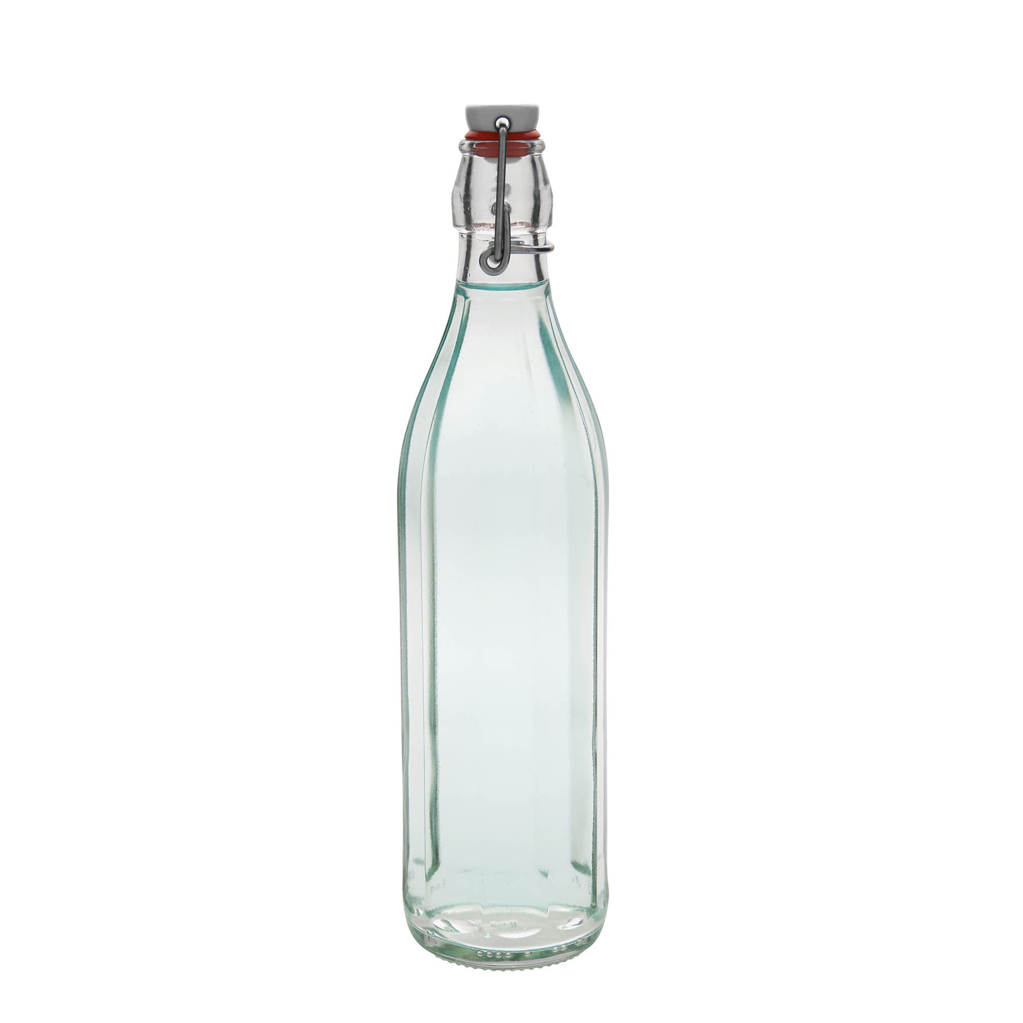 750 ml glass bottle 'Bravo', decagonal, opening: swing top closure