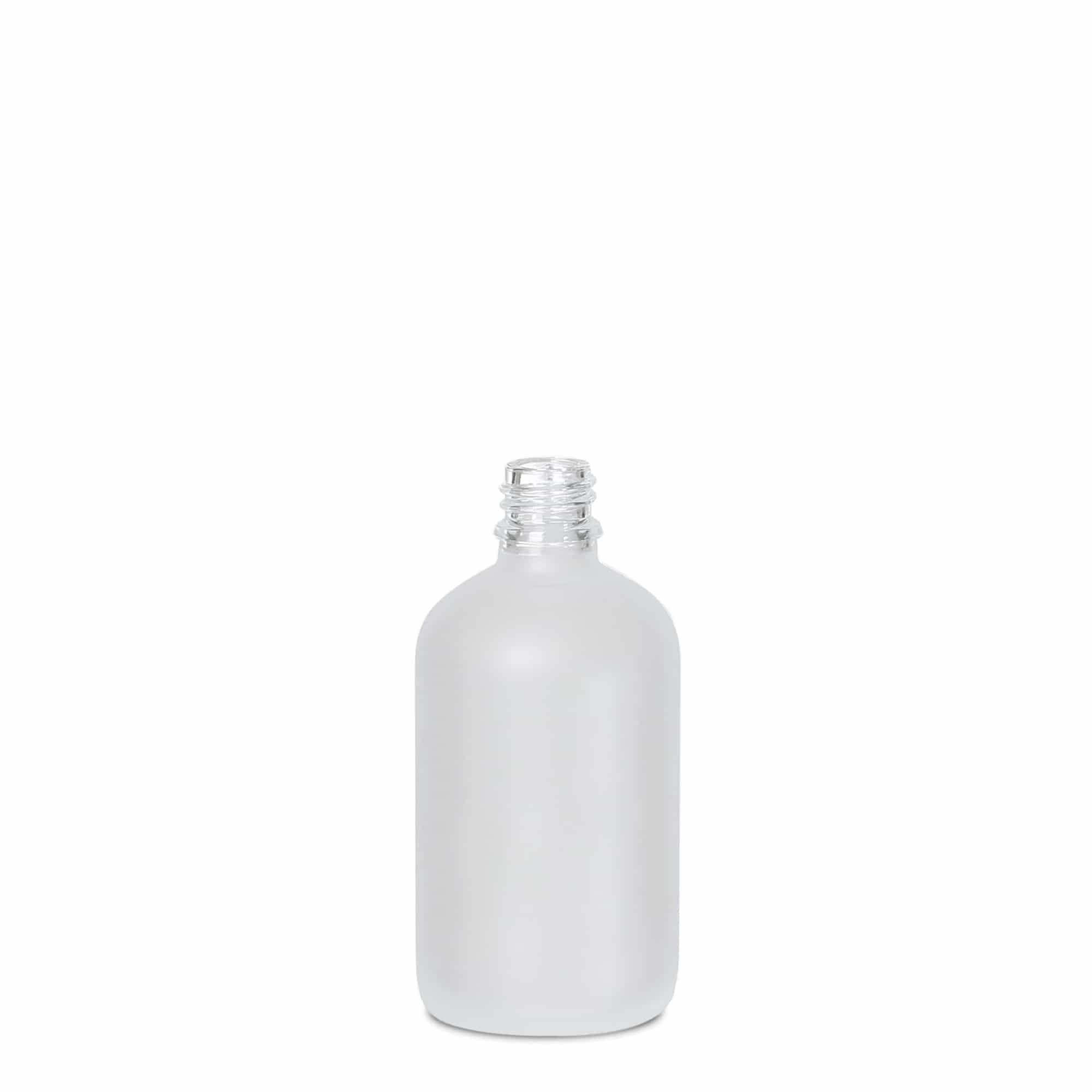 100 ml medical bottle, glass, frosted, opening: DIN 18
