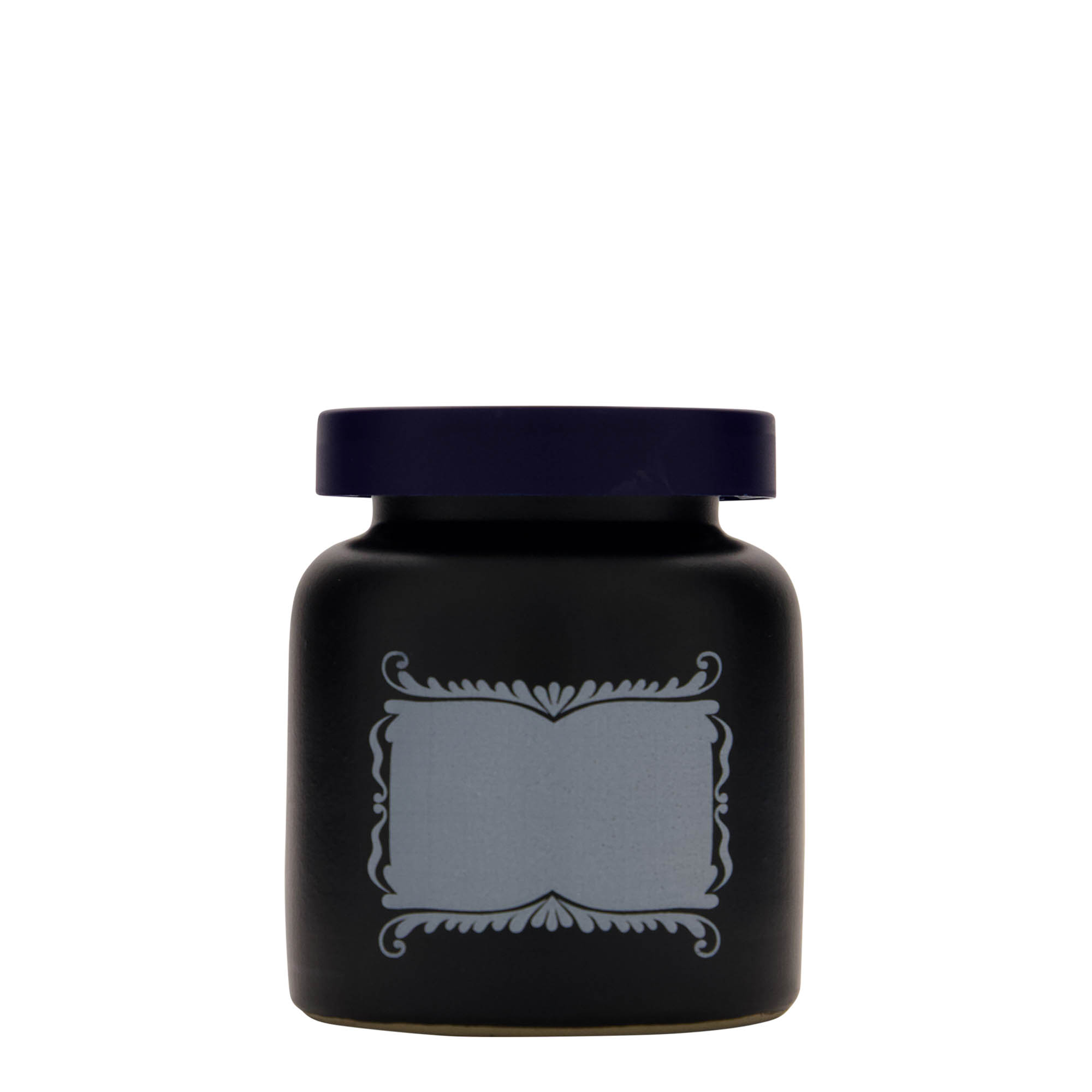270 ml stoneware pot, design: label panel, ceramic, black, opening: slip lid 270 ml stoneware pot, design: label panel, ceramic, black, opening: slip lid