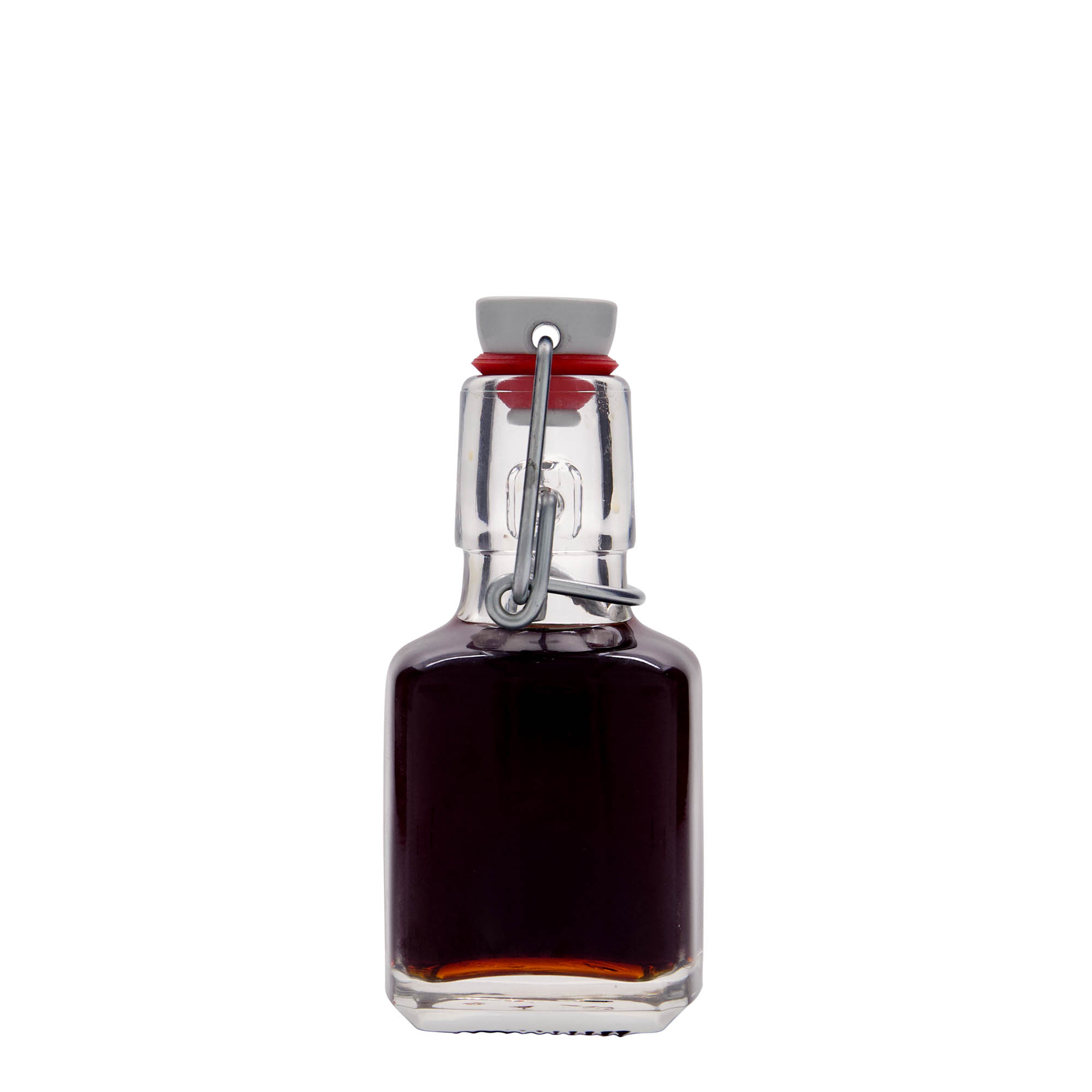 100 ml glass bottle 'Kubica', square, closure: swing top