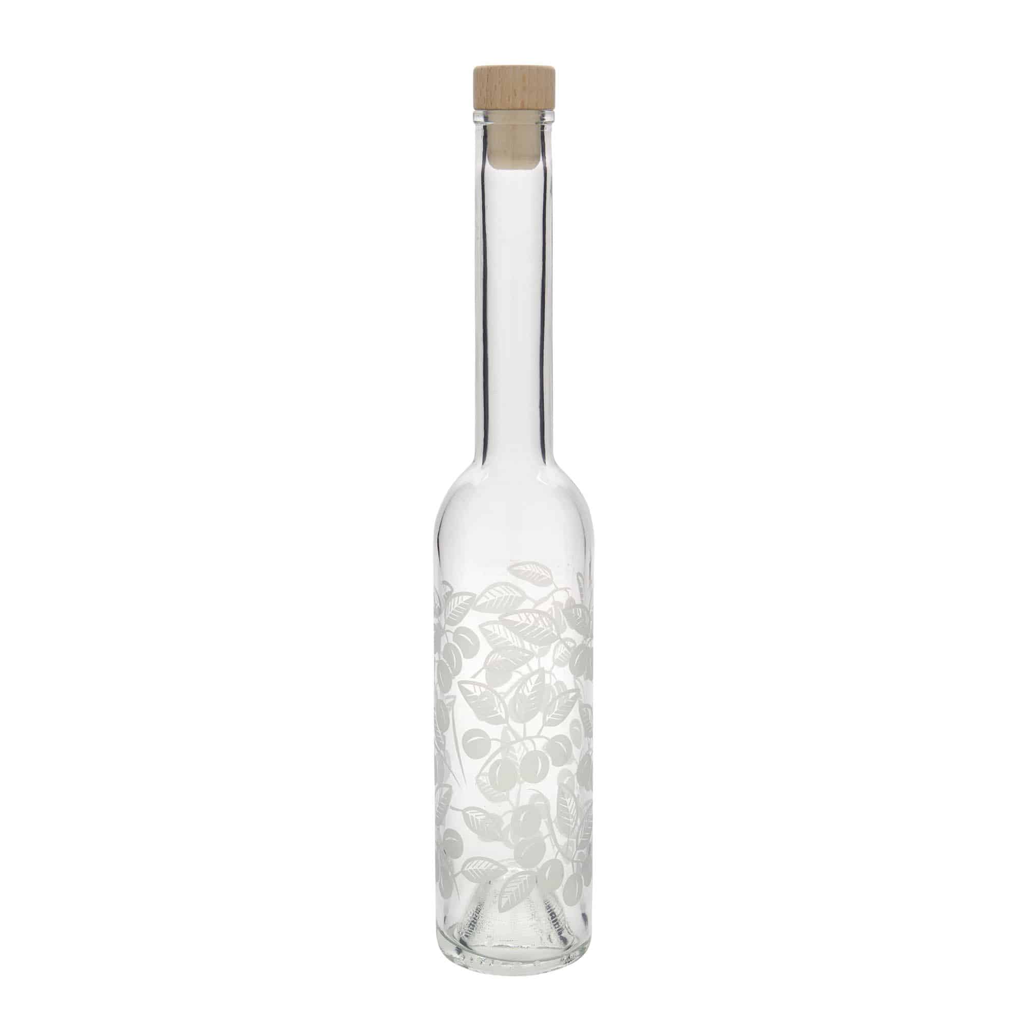 350 ml glass bottle ‘Opera’, design: Mirabelle plums, opening: cork
