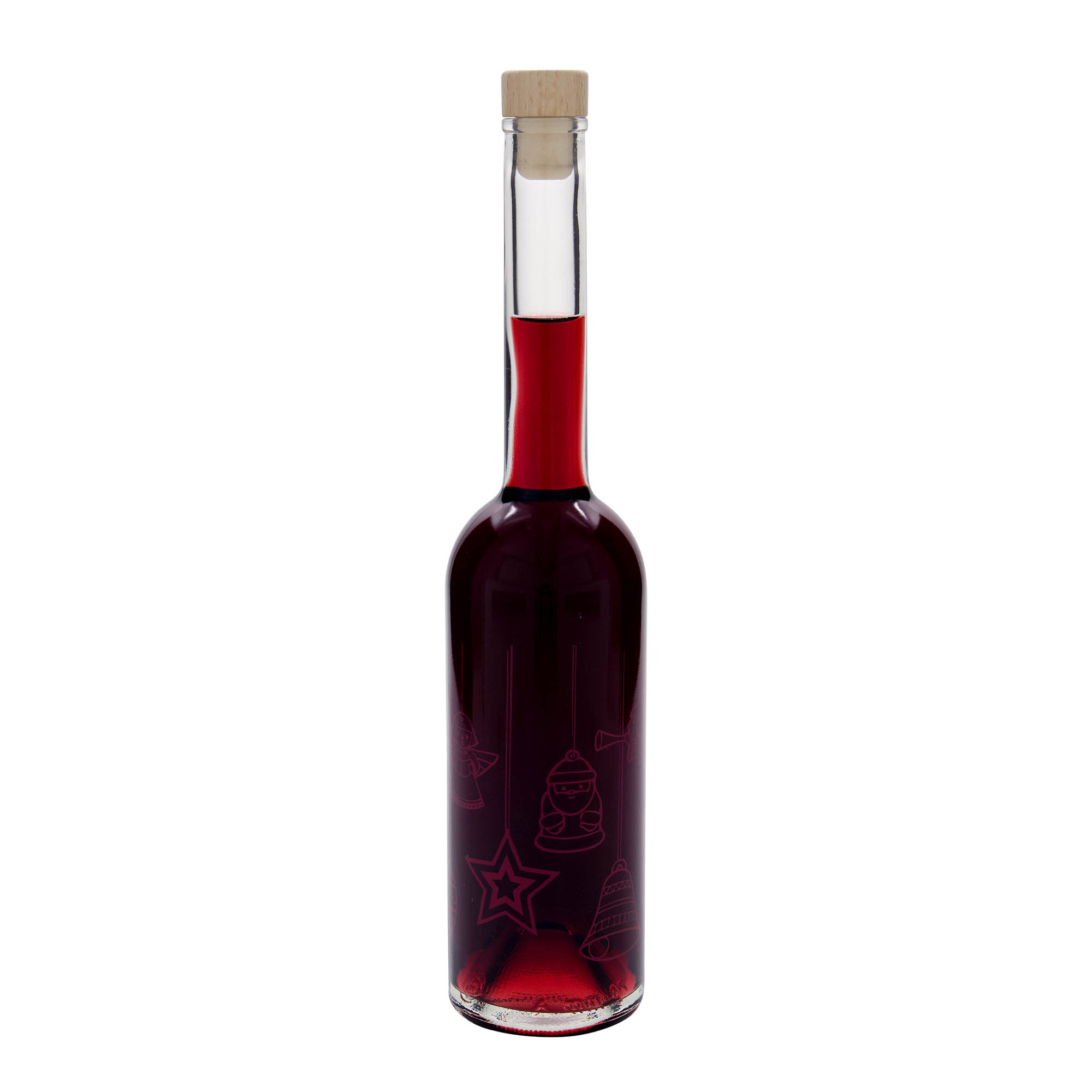 500 ml glass bottle ‘Opera’, design: stars, opening: cork