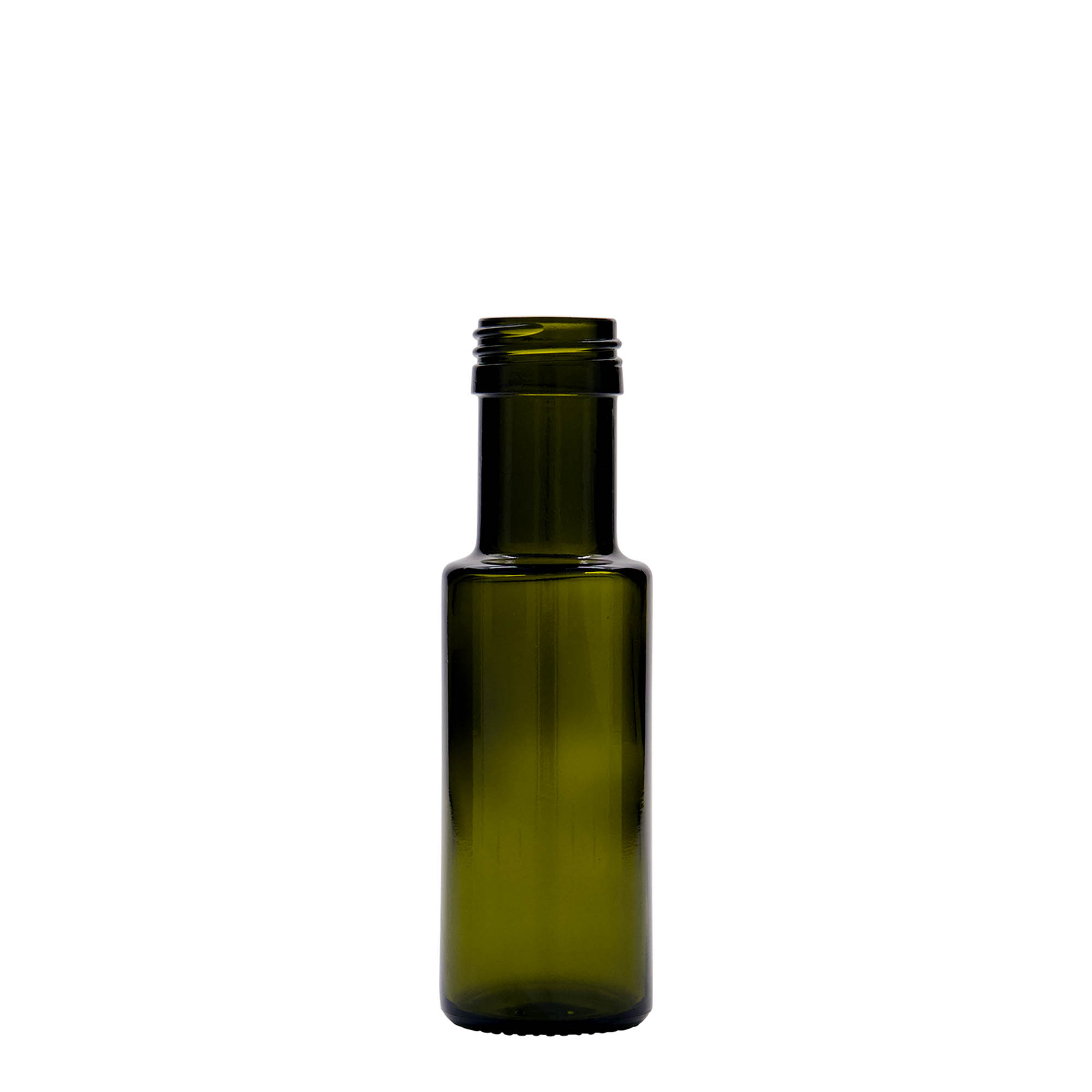100 ml glass bottle 'Dorica', antique green, opening: PP 31.5