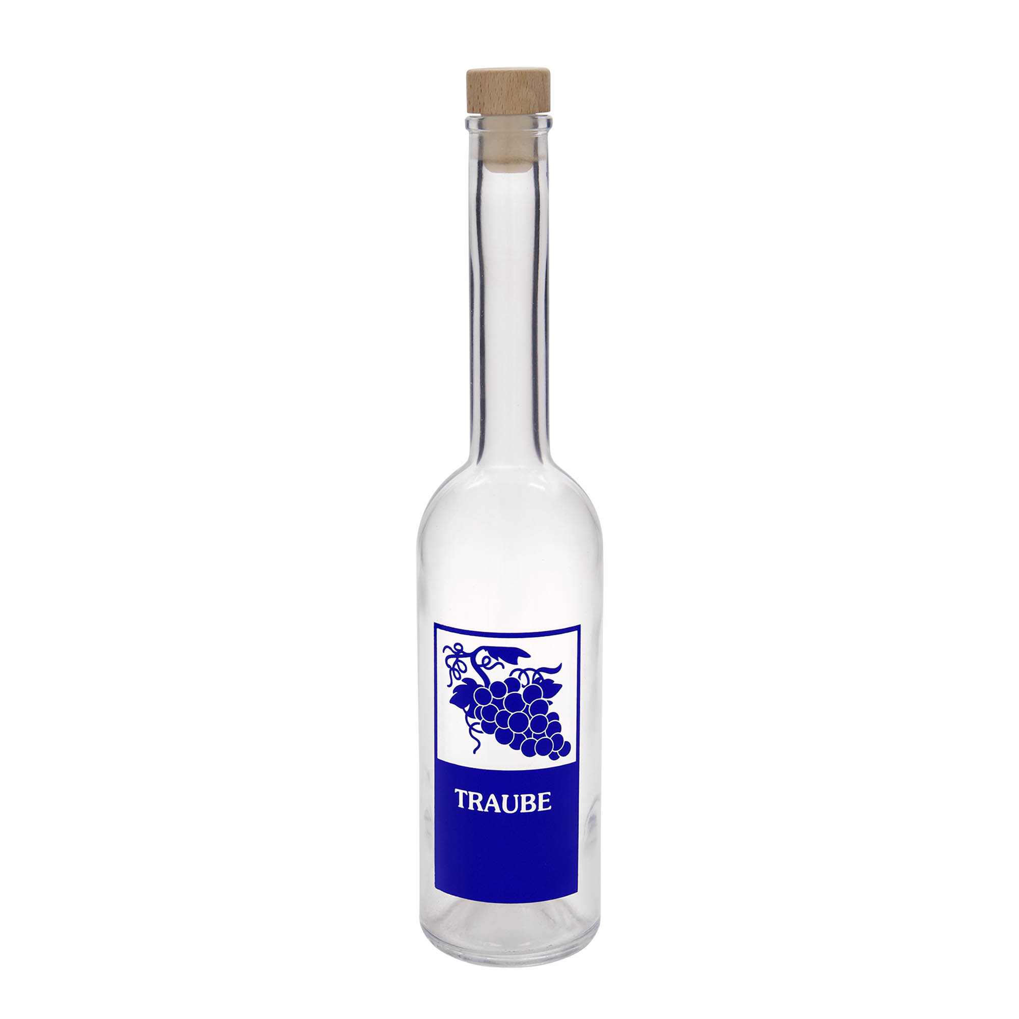500 ml glass bottle 'Opera', motif: grape, opening: cork