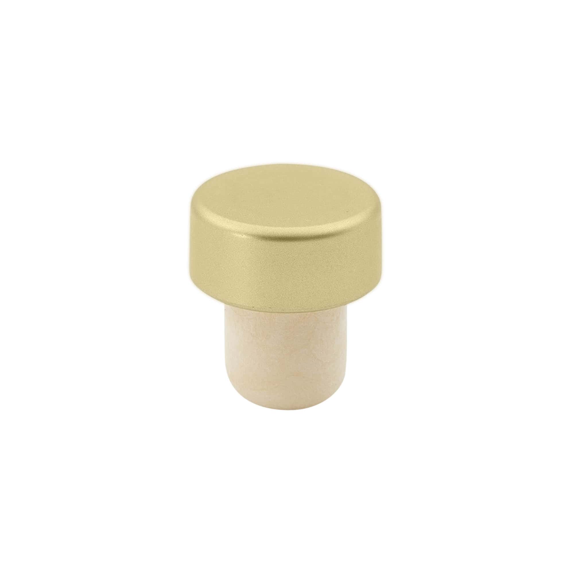 Handle cork 19 mm, plastic, gold, for opening: cork