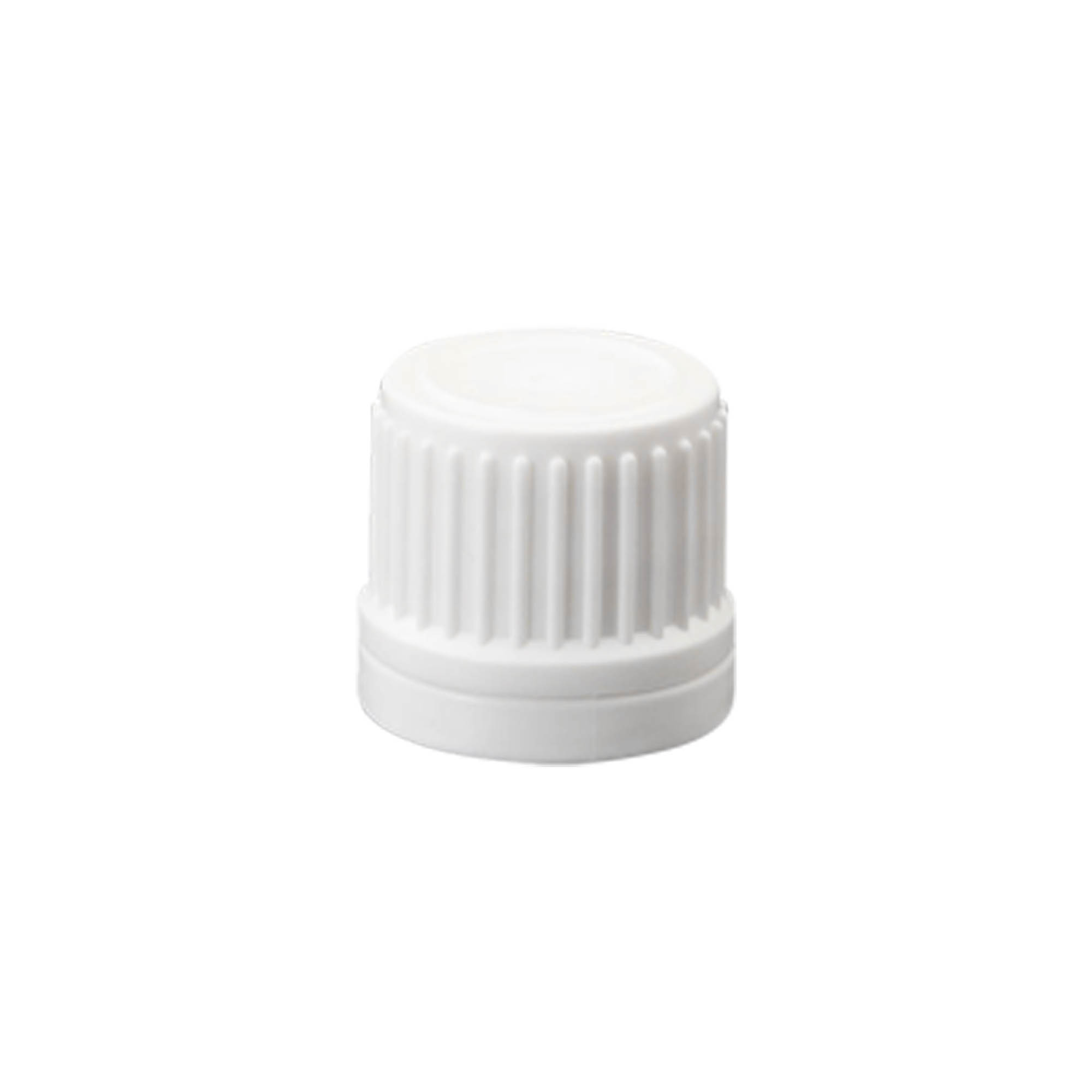 Screw cap with drip insert, PE plastic, white, for opening: DIN 18