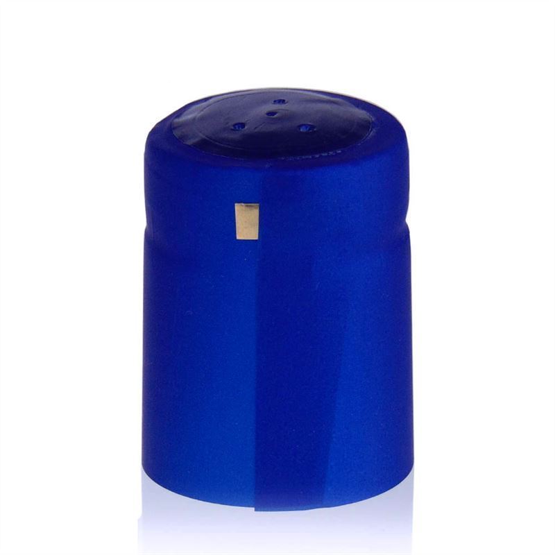 Shrink capsule 32x41, PVC plastic, blue Shrink capsule 32x41, PVC plastic, blue