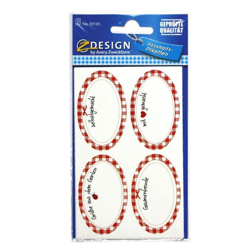 Zweckform Labels 'Homemade', oval, paper, multicoloured Zweckform Labels 'Homemade', oval, paper, multicoloured