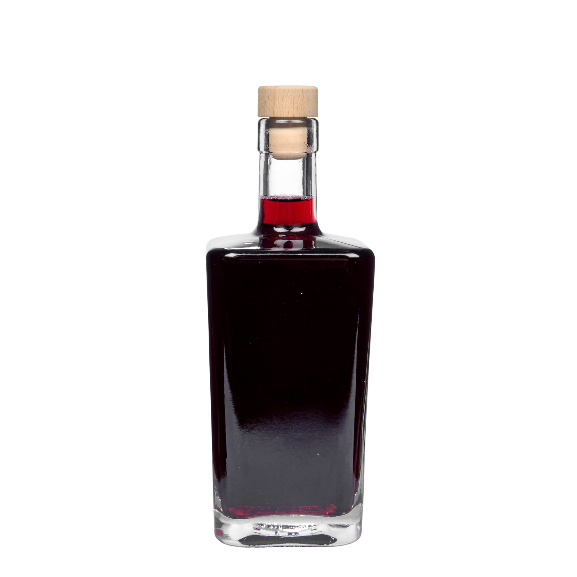500 ml glass bottle ‘Noel’, square, opening: cork