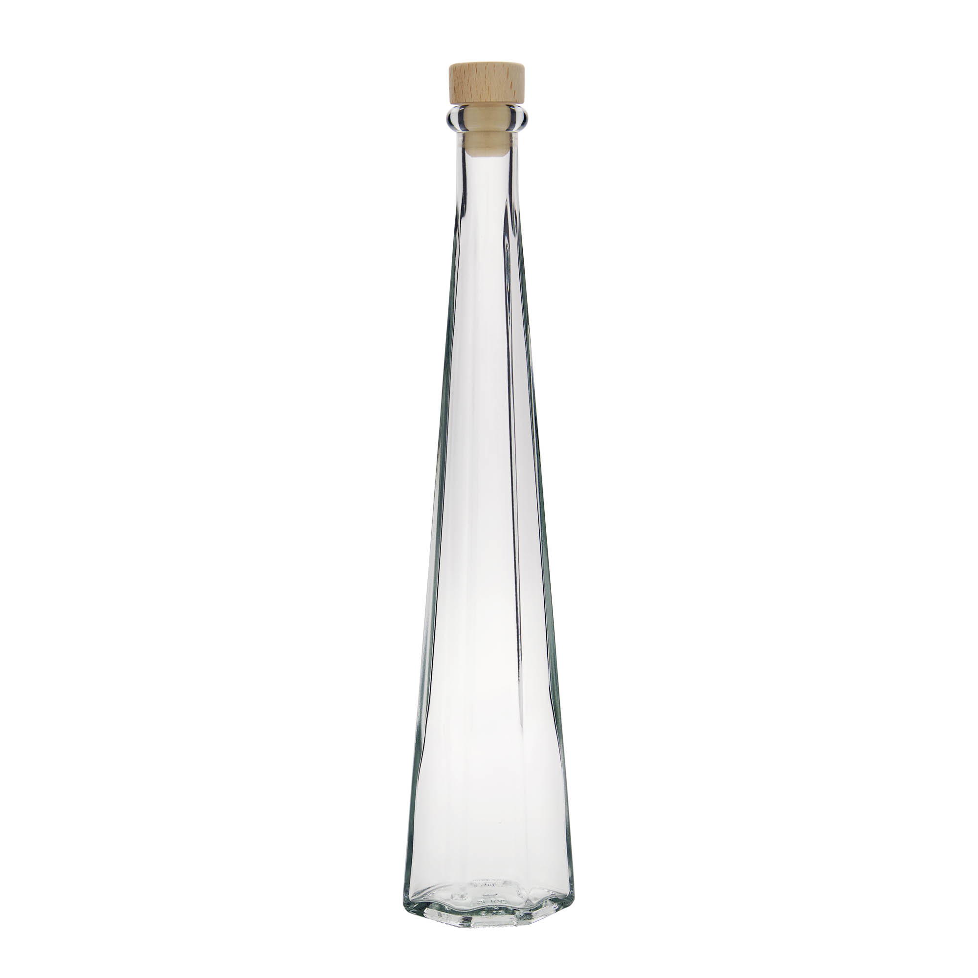 200 ml glass bottle 'Dama Sexta', hexagonal, opening: cork