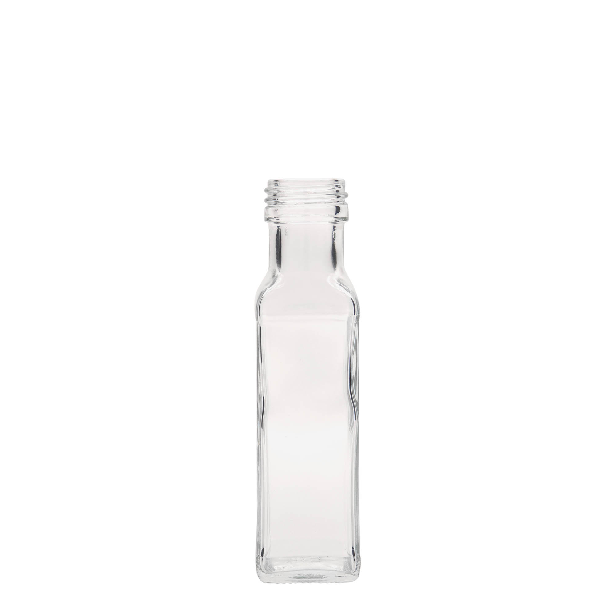 100 ml glass bottle ‘Marasca’, square, opening: PP 31.5