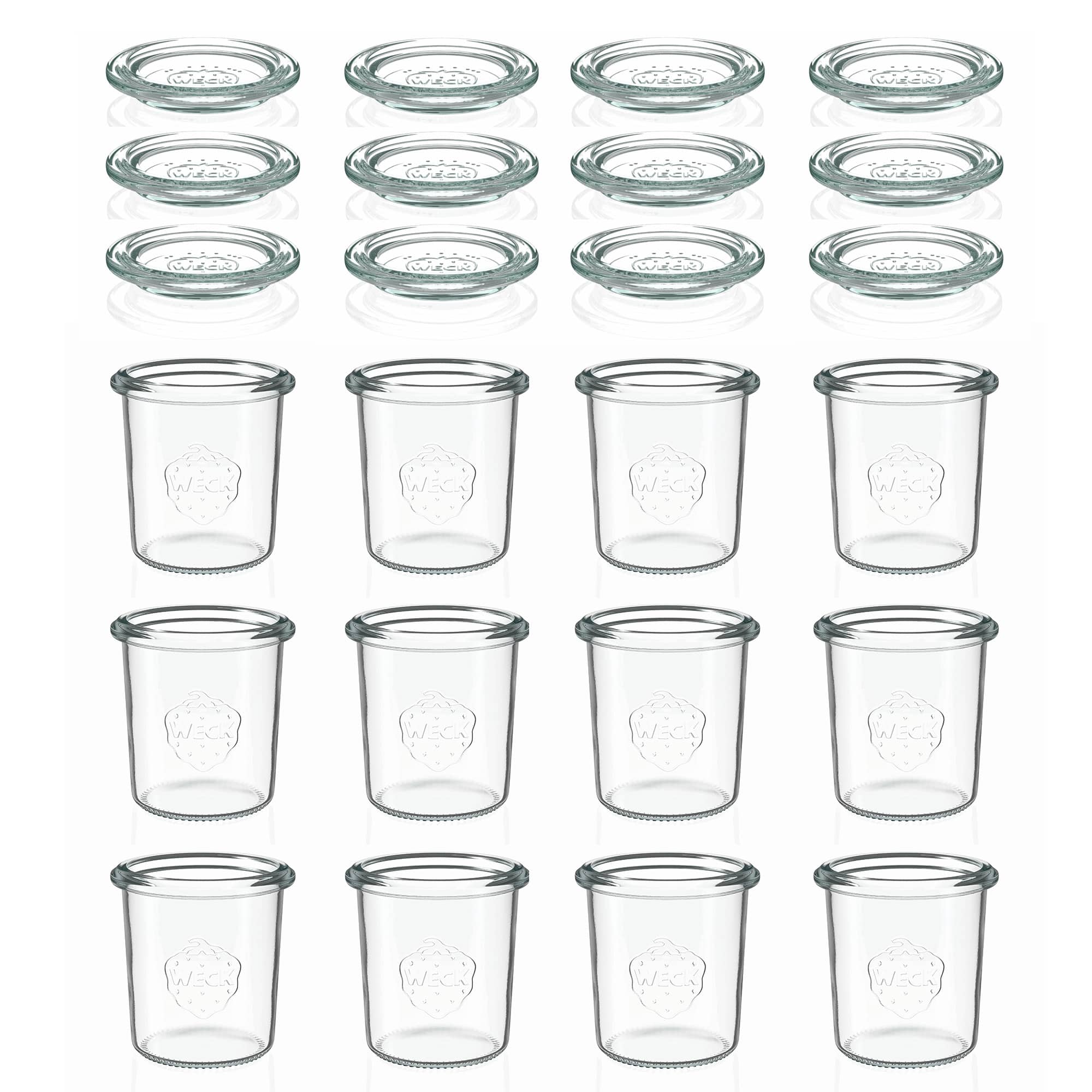 12x 160 ml WECK inverted jar with glass lid RR 60