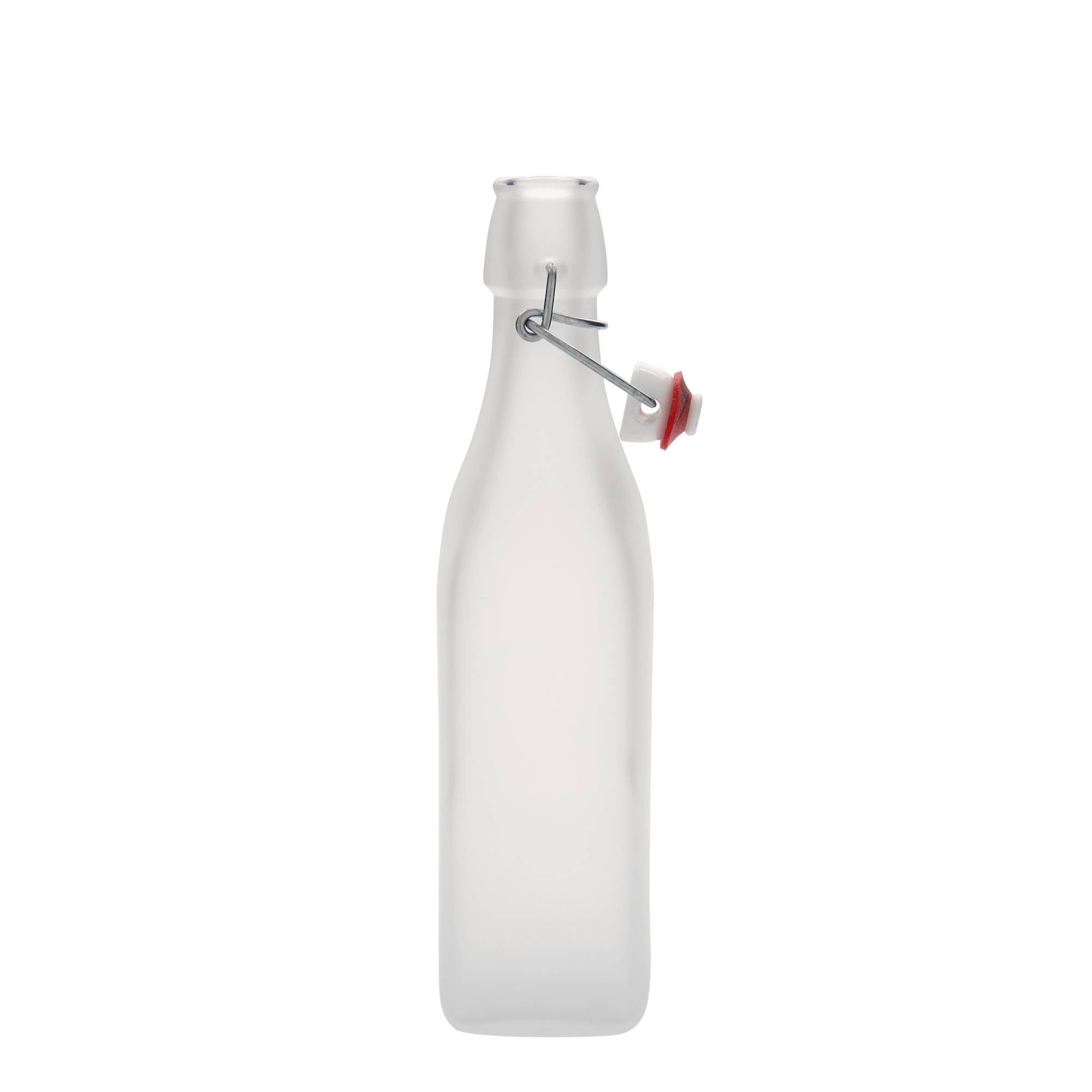 500 ml glass bottle 'Swing, square, white, opening: swing top closure'