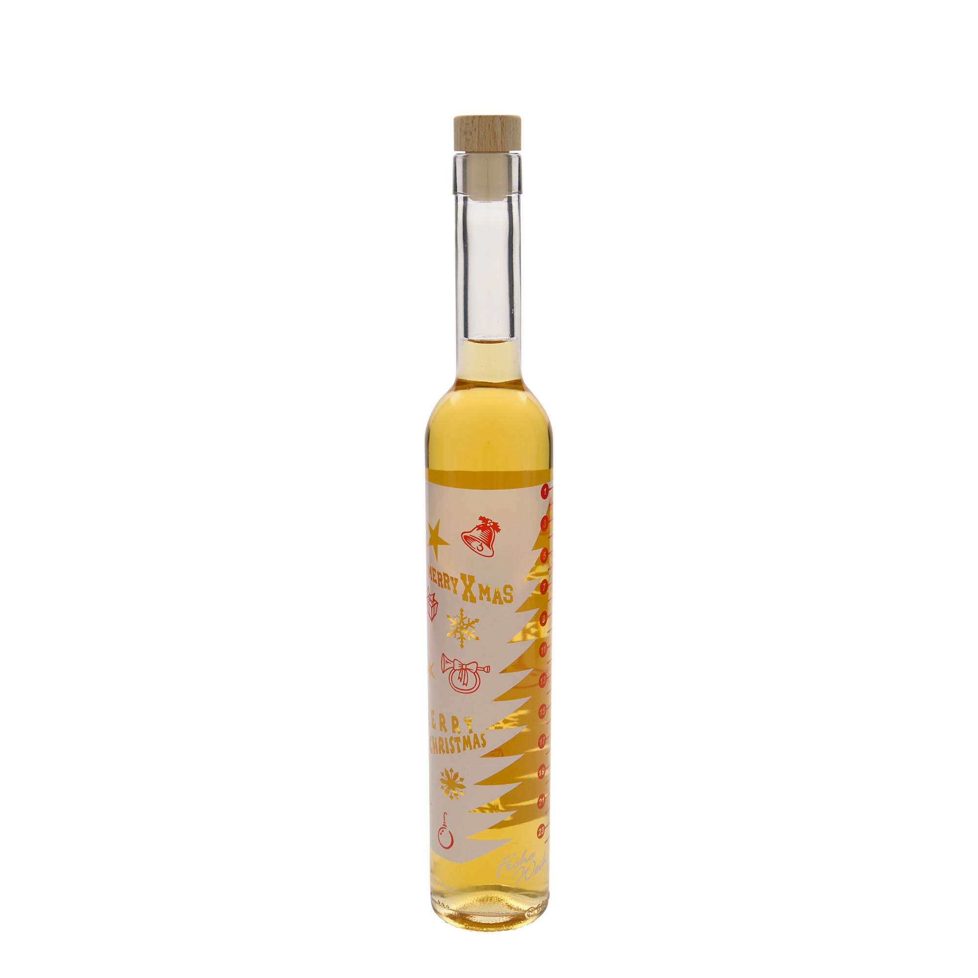 500 ml glass bottle Maximo printed ‘Advent calendar’, opening: cork