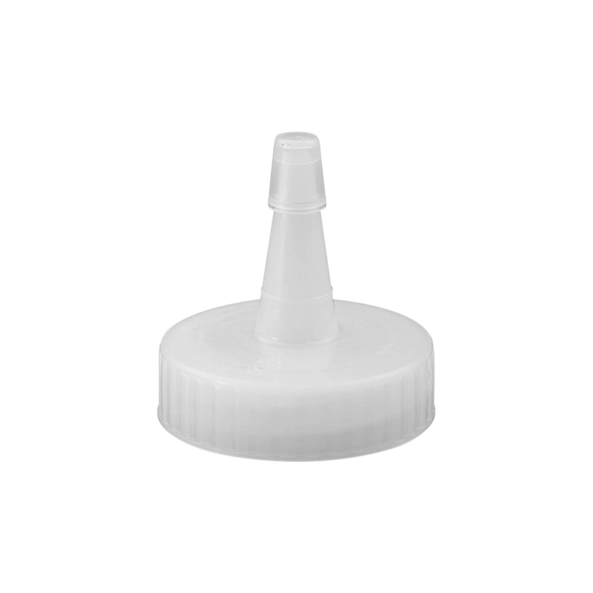 Screw cap with nozzle, PP plastic, white, for opening: 38/400