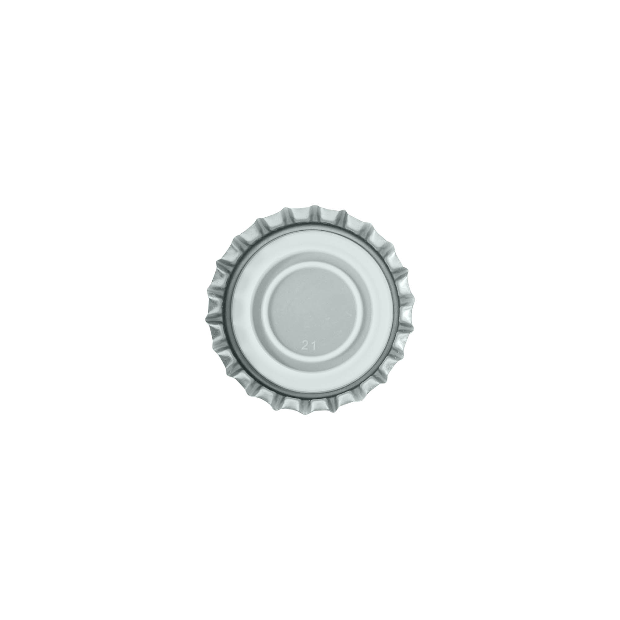 Crown caps 29 mm, metal, silver Crown caps 29 mm, metal, silver