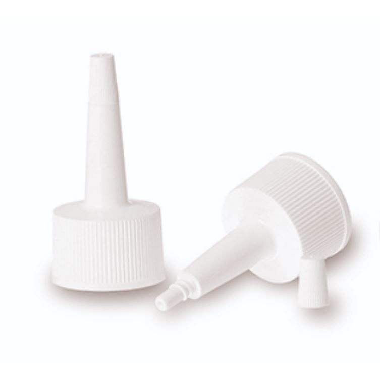 Screw cap with applicator, PP plastic, white, for opening: GPI 24/410