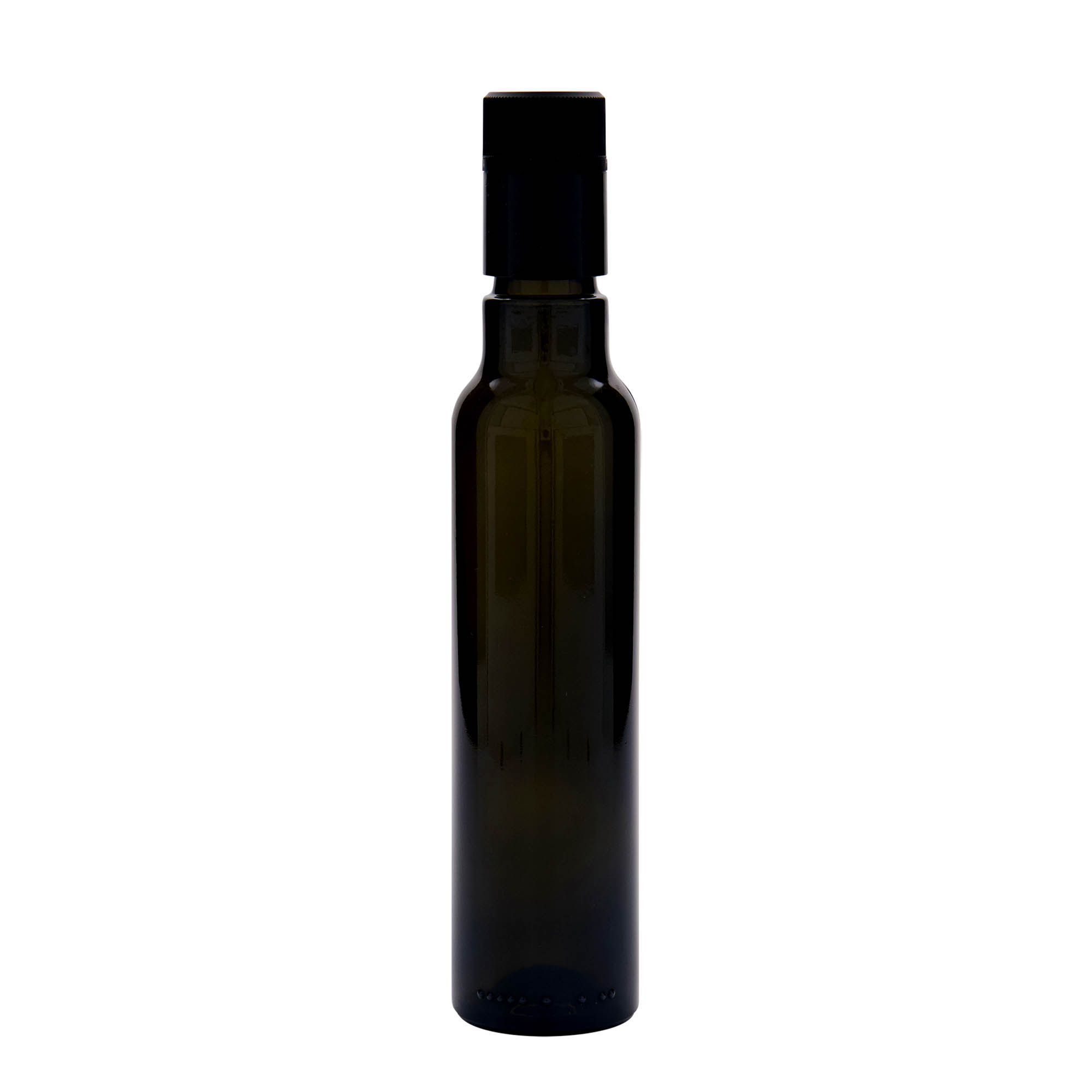 250 ml vinegar/oil bottle ‘Willy New’, glass, antique green, opening: DOP
