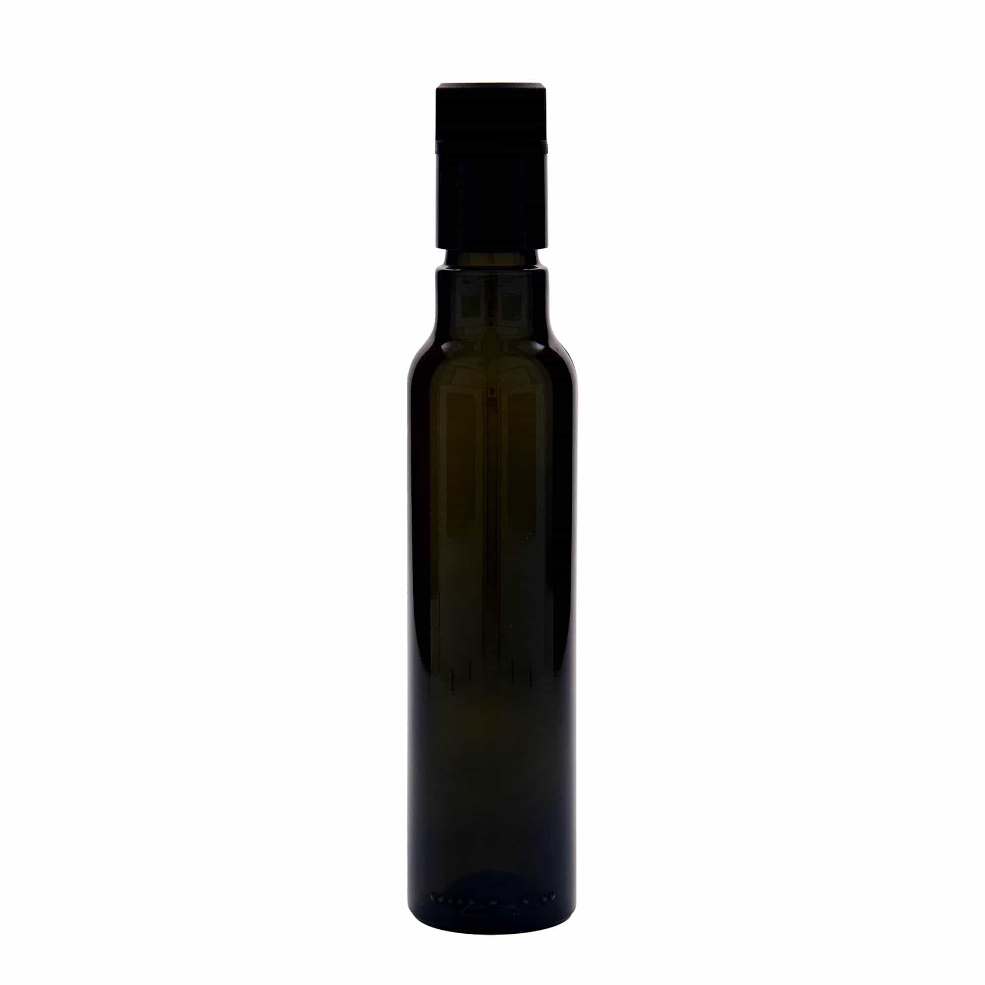 250 ml vinegar/oil bottle ‘Willy New’, glass, antique green, opening: DOP