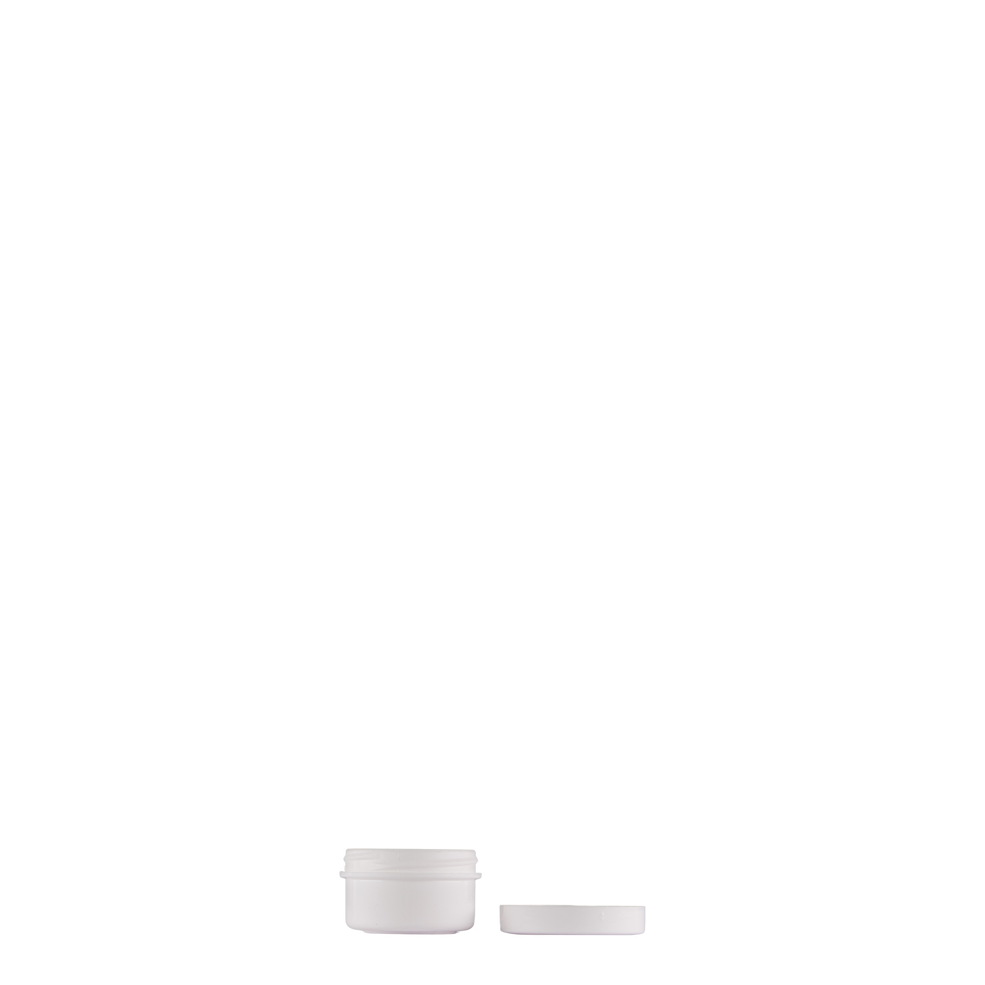 6 ml plastic jar 'White Line', PP, white, opening: screw cap 6 ml plastic jar 'White Line', PP, white, opening: screw cap