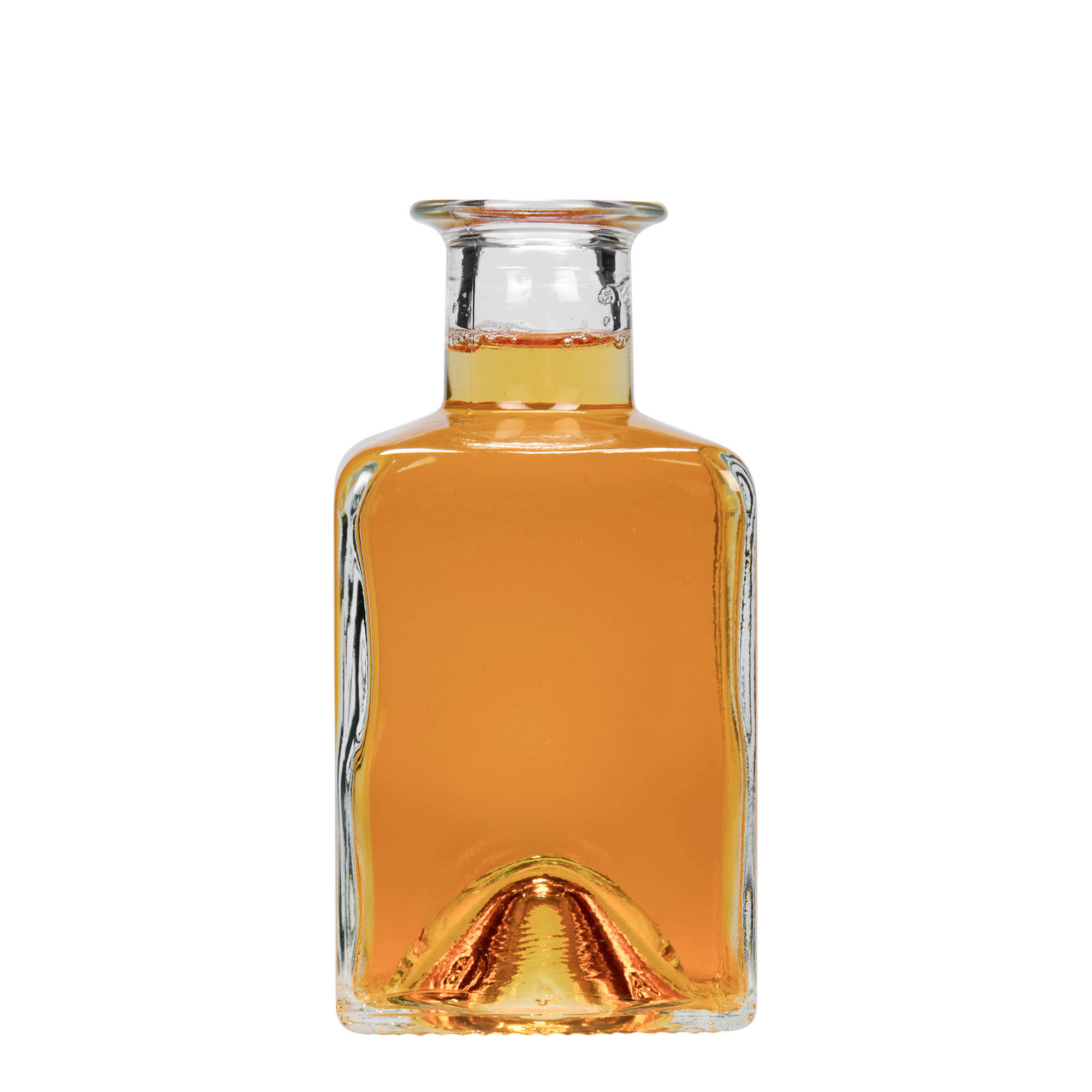 200 ml glass bottle 'Kubica', square, opening: cork