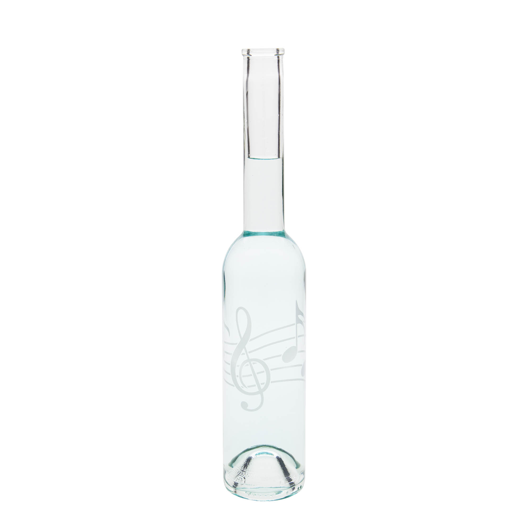 350 ml glass bottle 'Opera', motif: musical notes, opening: cork