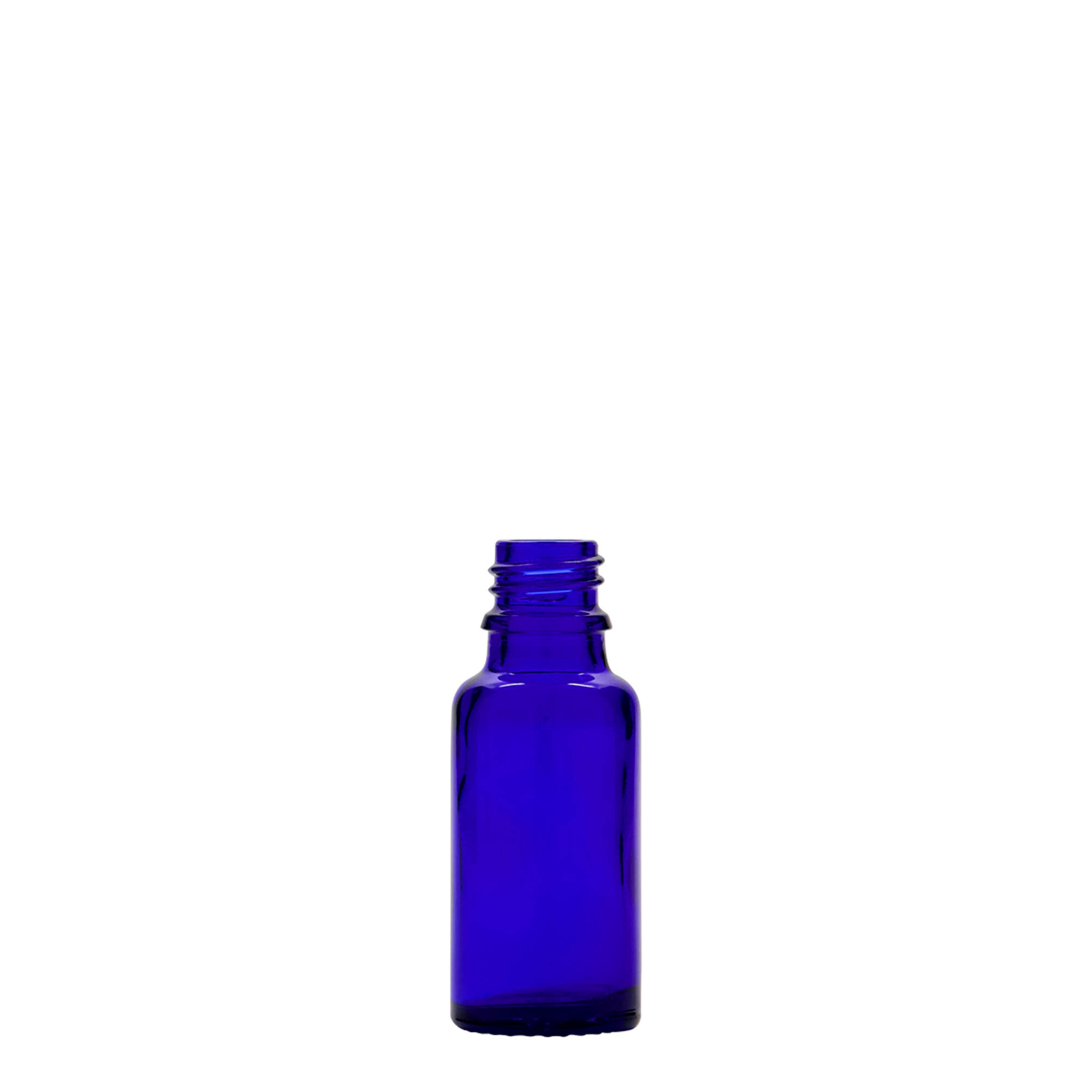 20 ml medicine bottle, glass, royal blue, opening: DIN 18