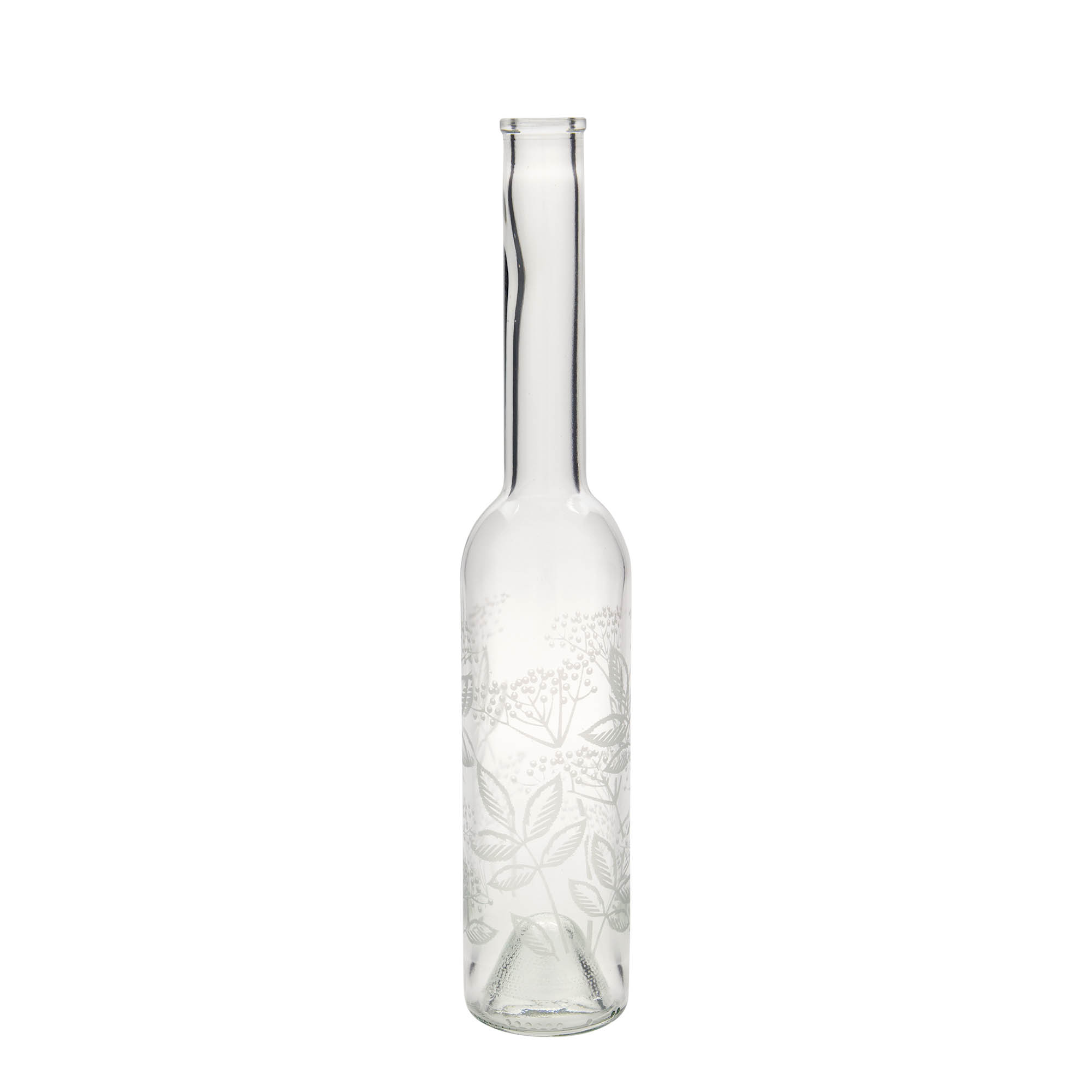 350 ml glass bottle ‘Opera’, design: elderberry, opening: cork