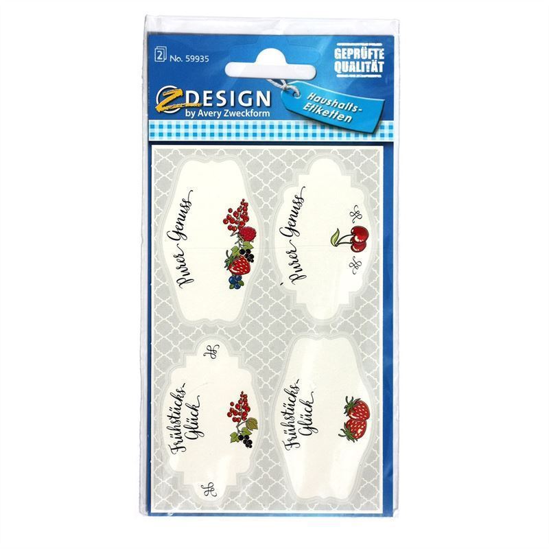 Zweckform Labels 'Breakfast', paper, multicoloured