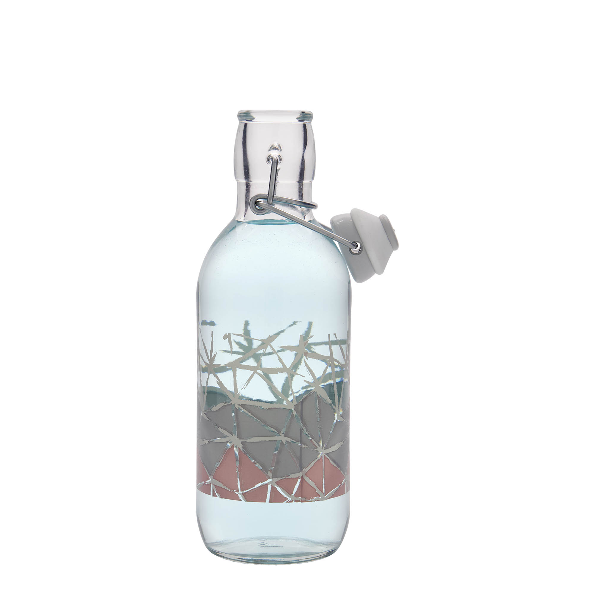 500 ml glass bottle Emilia printed 'Manolibera rosa', opening: swing top closure 500 ml glass bottle Emilia printed 'Manolibera rosa', opening: swing top closure