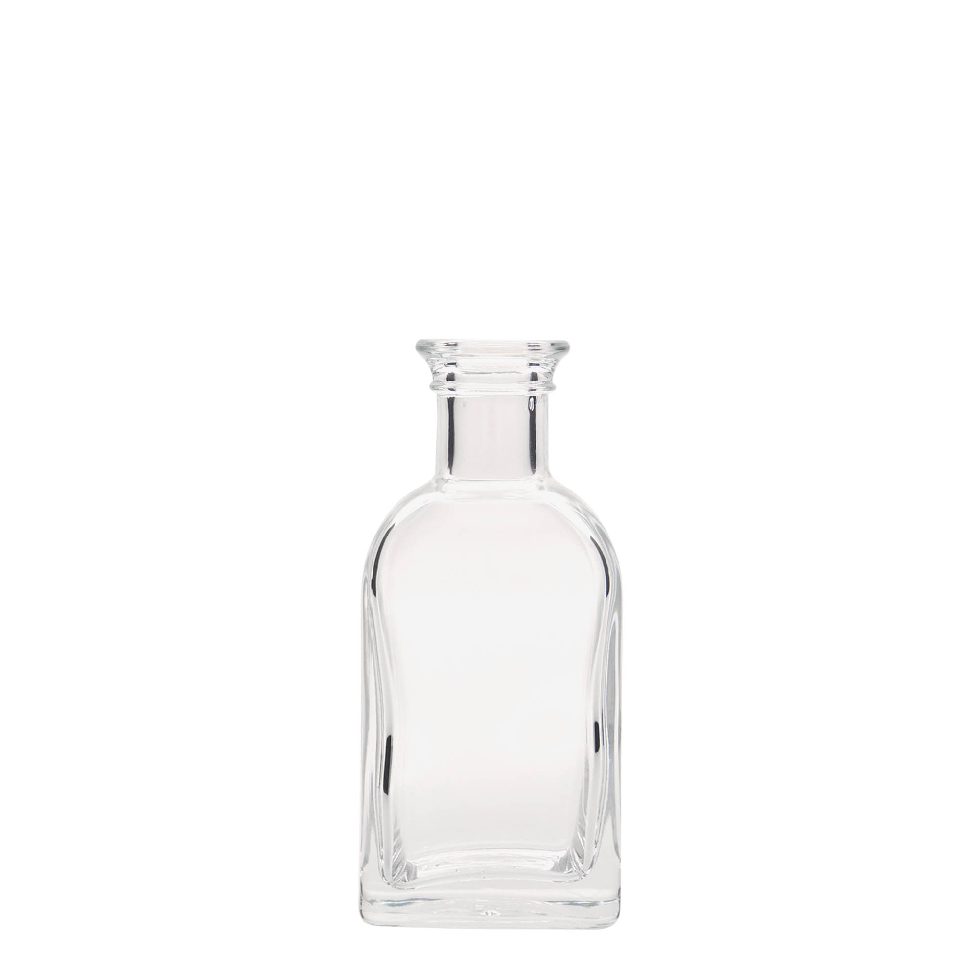 100 ml glass bottle Apothecary Carré, square, opening: cork 100 ml glass bottle Apothecary Carré, square, opening: cork