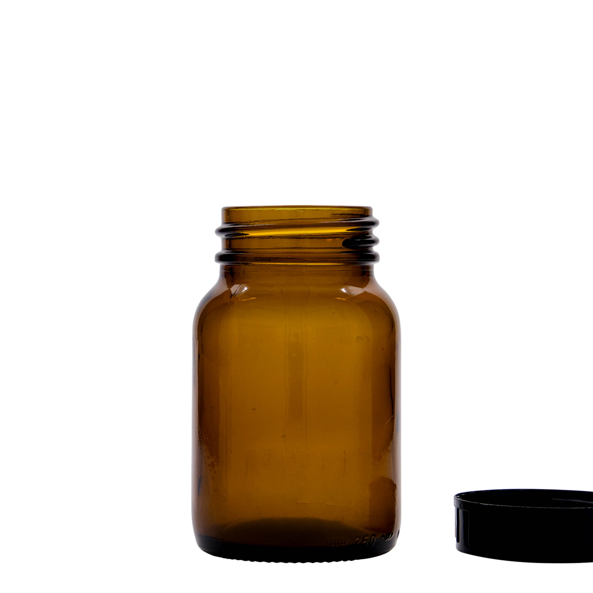 250 ml wide-neck jar, brown, opening: DIN 55