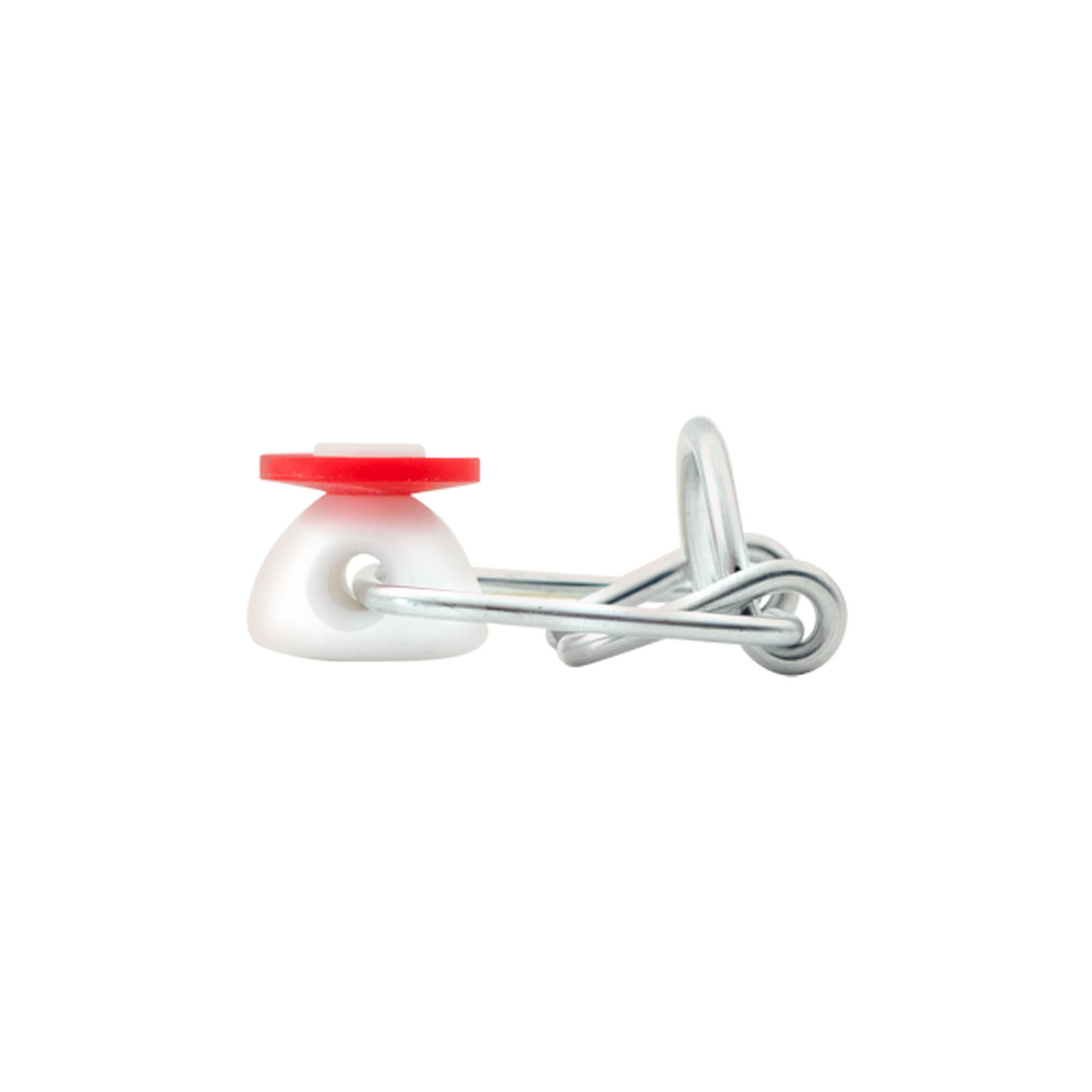Mini toggle clasp, plastic, red-white Mini toggle clasp, plastic, red-white