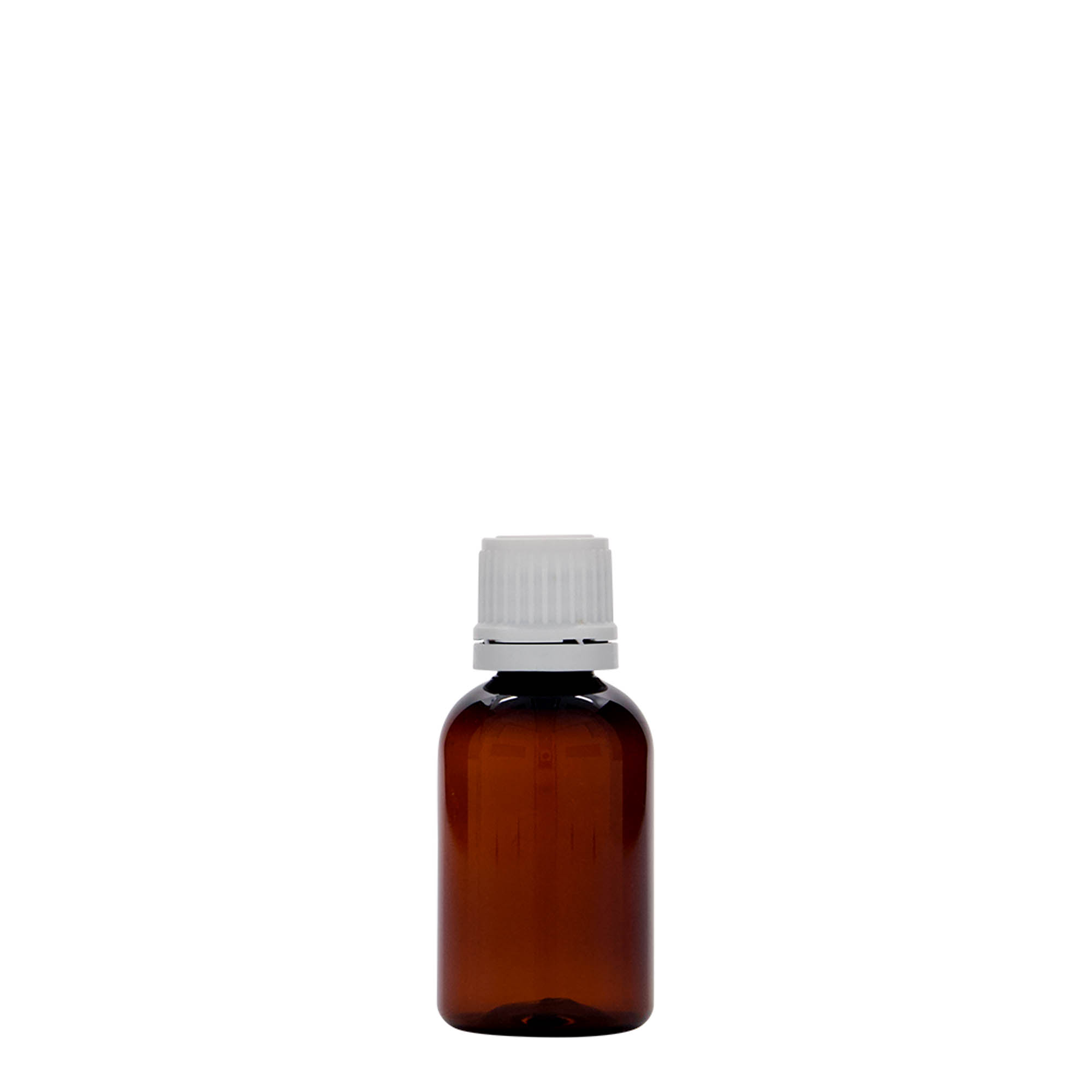 30 ml PET medical bottle 'Easy Living', brown, plastic, opening: DIN 18