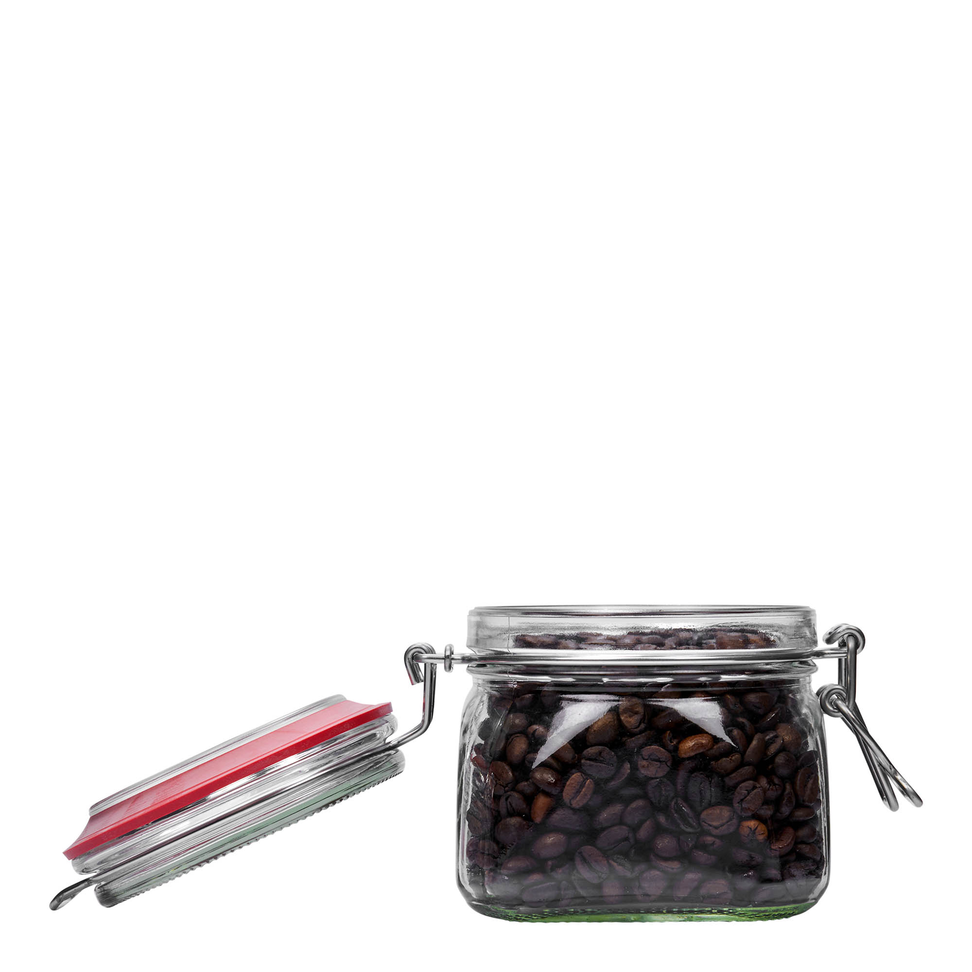 550 ml wire bail jar, square, opening: wire bail closure