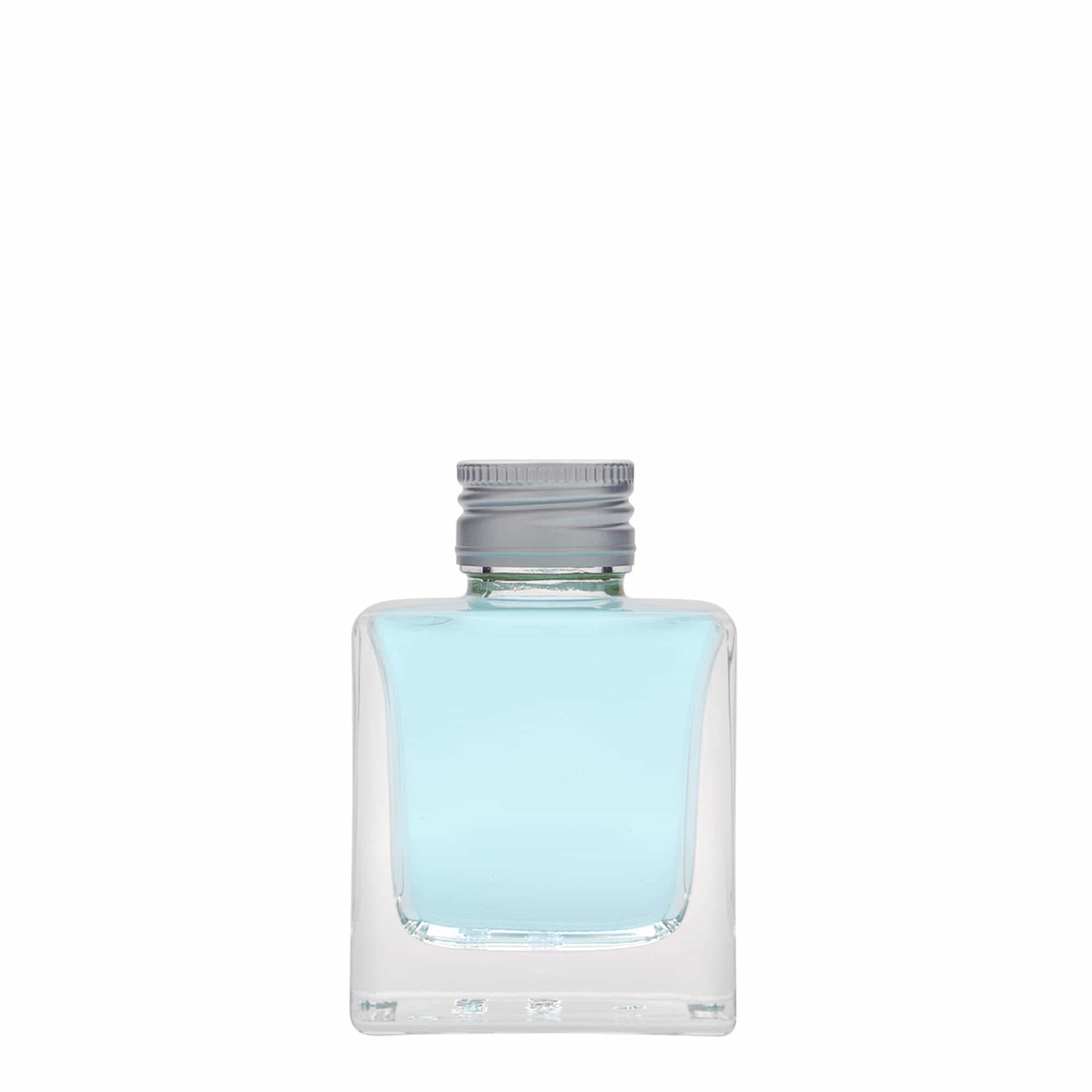 100 ml glass bottle ‘Cube’, square, opening: PP 28