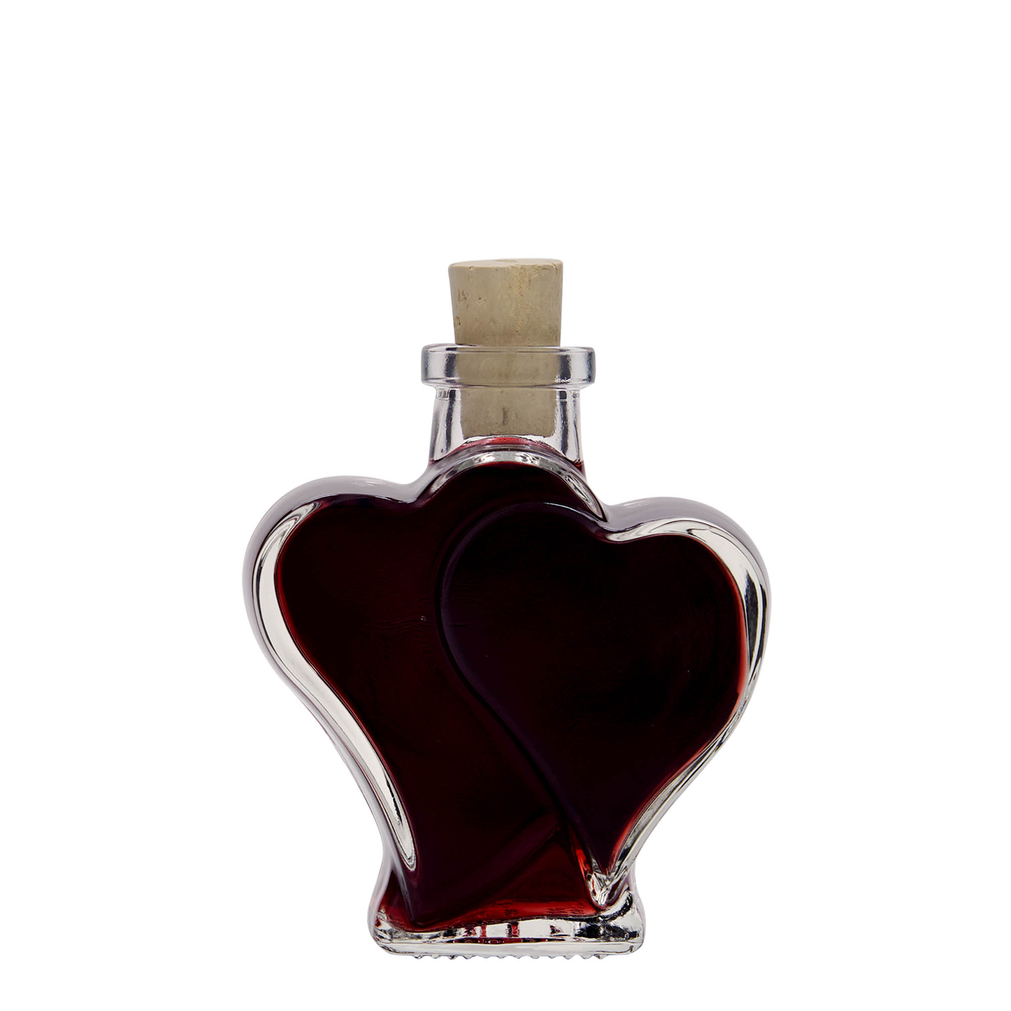 200 ml glass bottle 'Double Heart', closure: cork