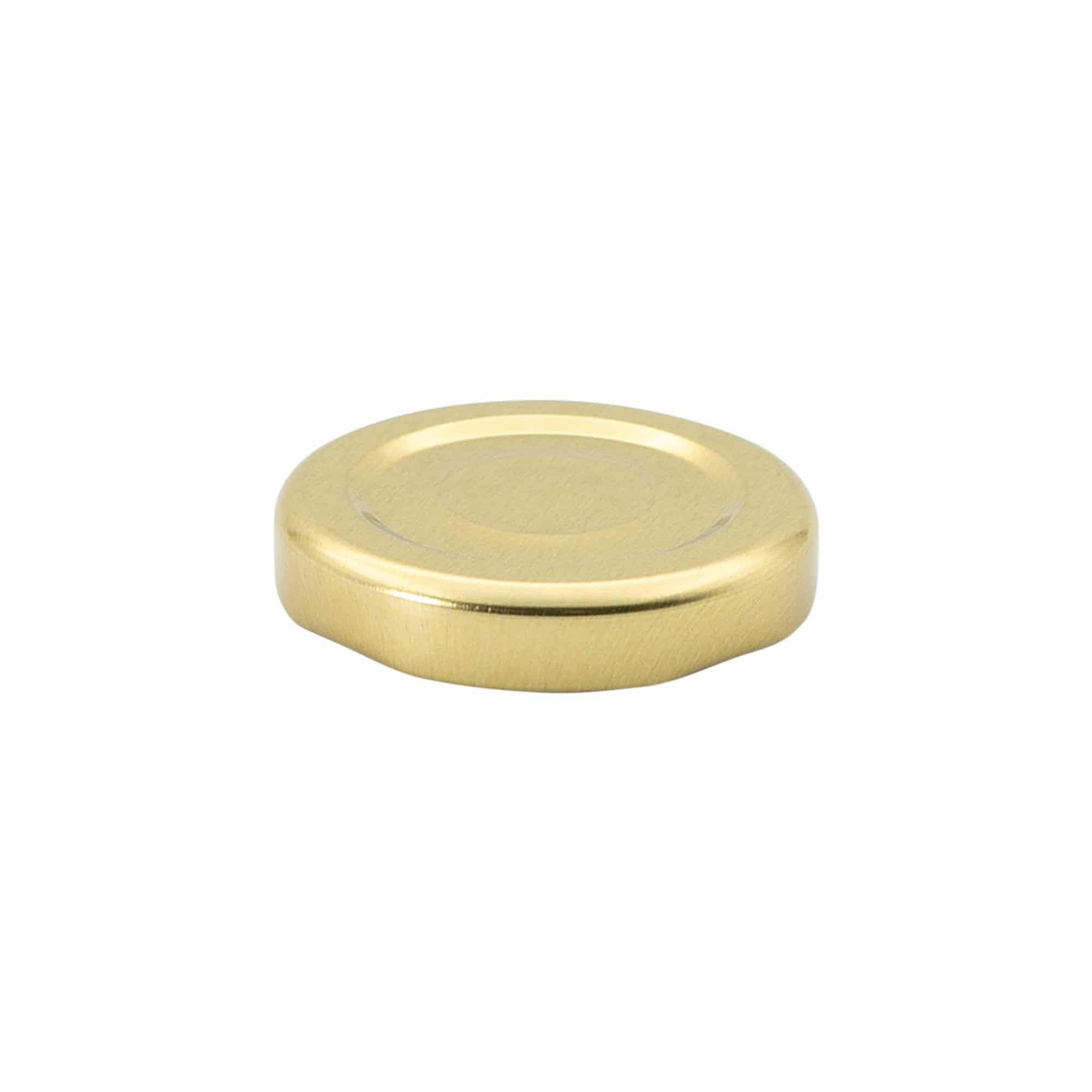 Twist-off lid, tinplate, gold, for opening: TO 43