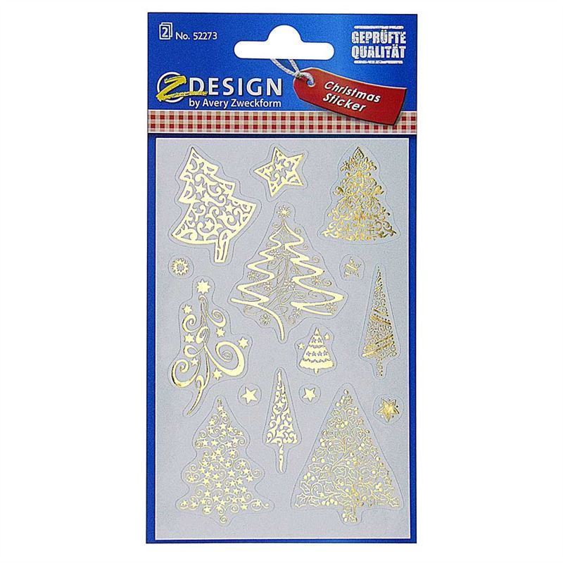 Zweckform stickers 'Christmas trees', paper, gold Zweckform stickers 'Christmas trees', paper, gold