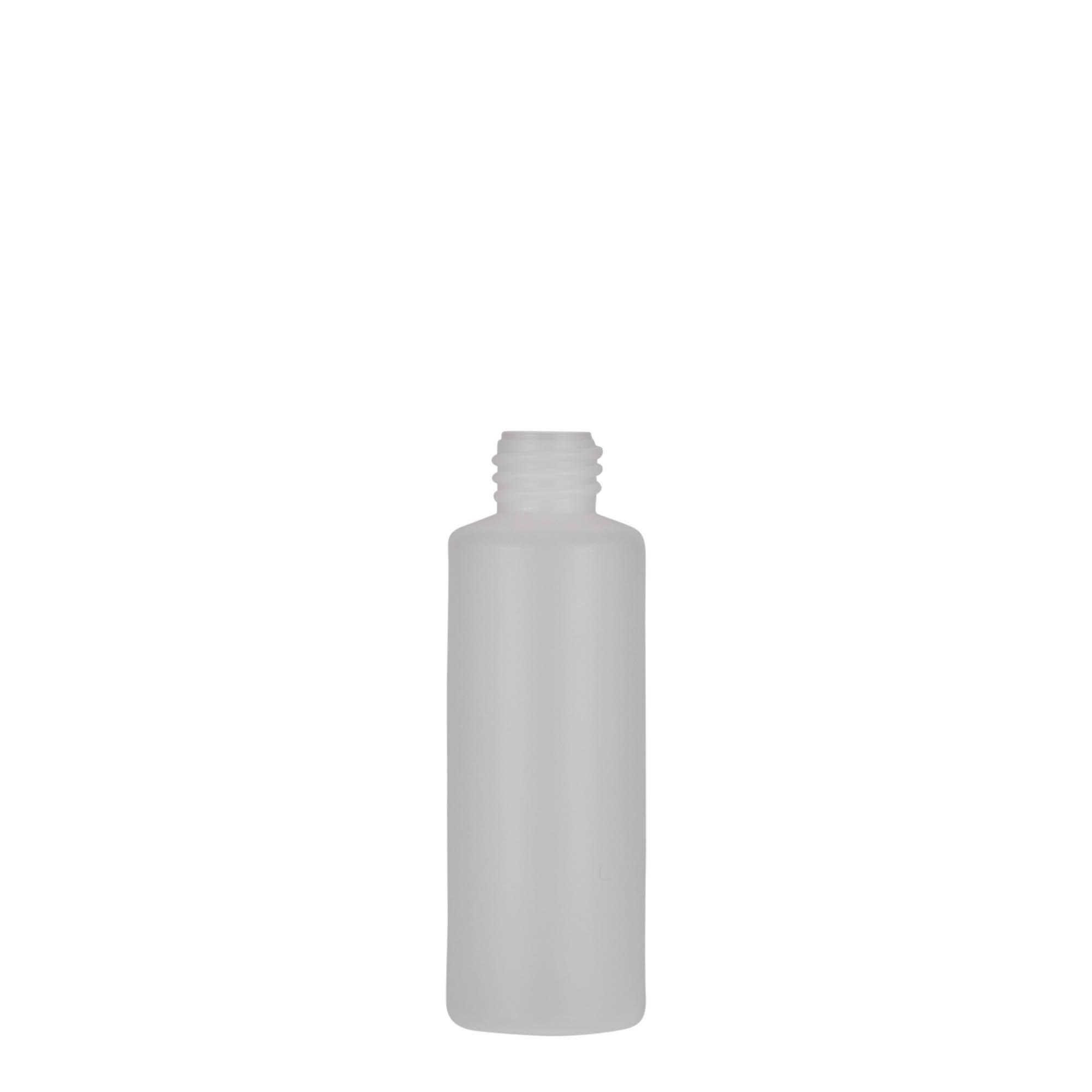 50 ml round bottle, PE plastic, natural, closure: screw cap 50 ml round bottle, PE plastic, natural, closure: screw cap