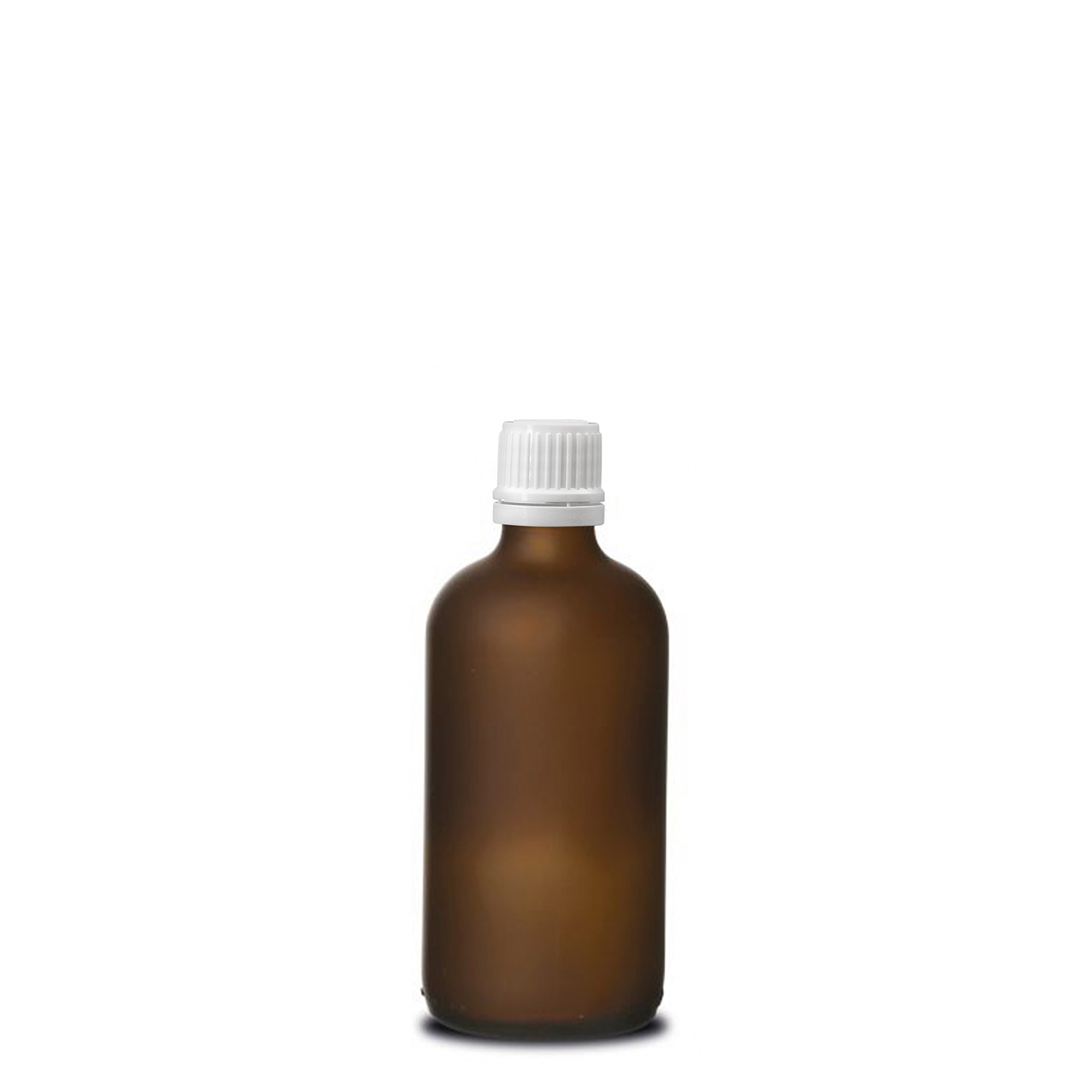 100 ml medicine bottle, glass, frosted brown, neck: DIN 18