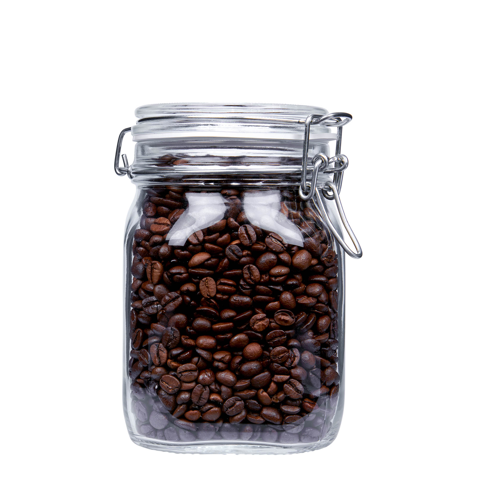 1,000 ml clip top jar 'Fido', square, closure: clip top