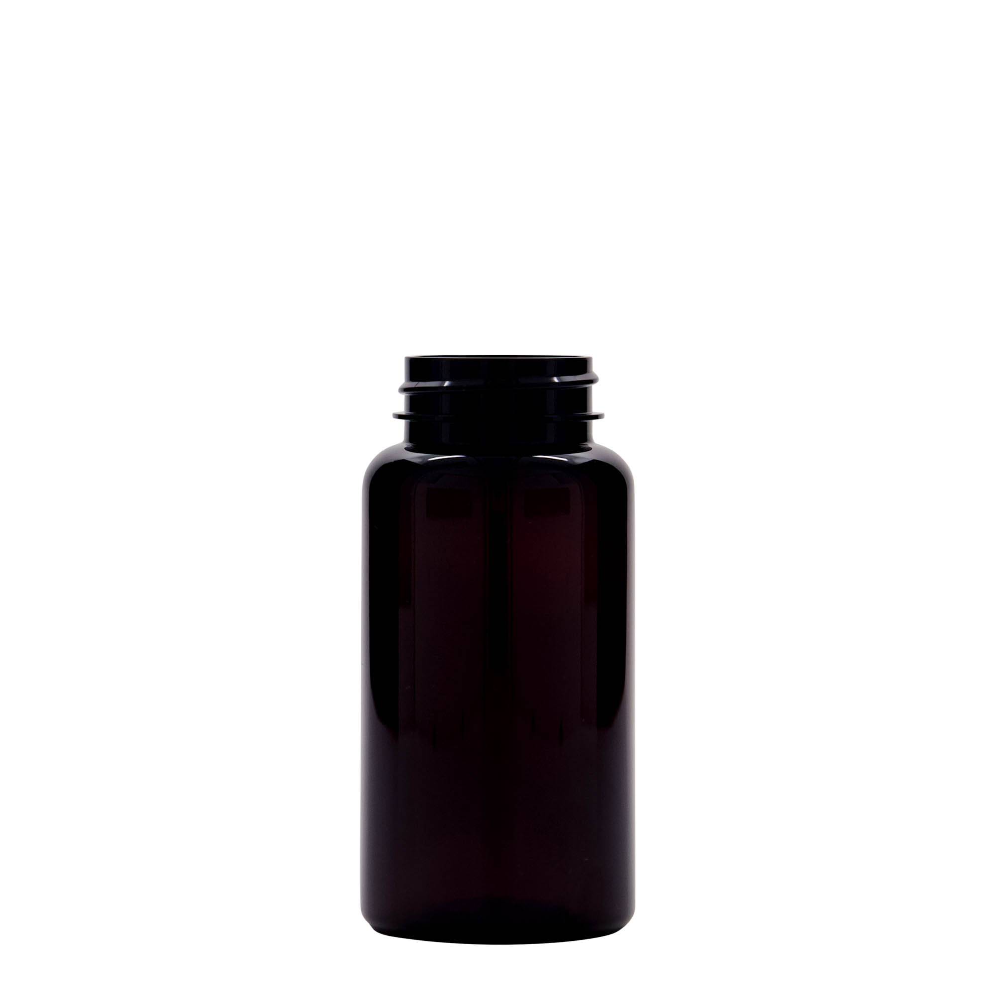 150 ml PET container, plastic, brown, opening: 38/400