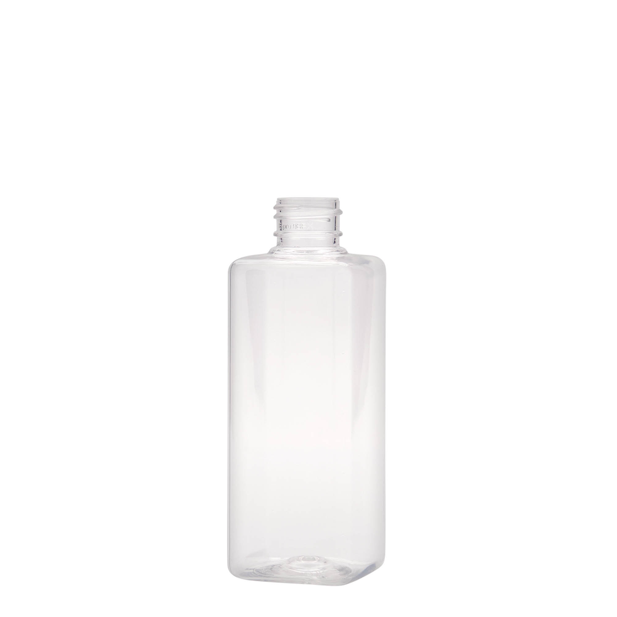 200 ml PET bottle 'Karl', square, plastic, neck: 24/410 200 ml PET bottle 'Karl', square, plastic, neck: 24/410