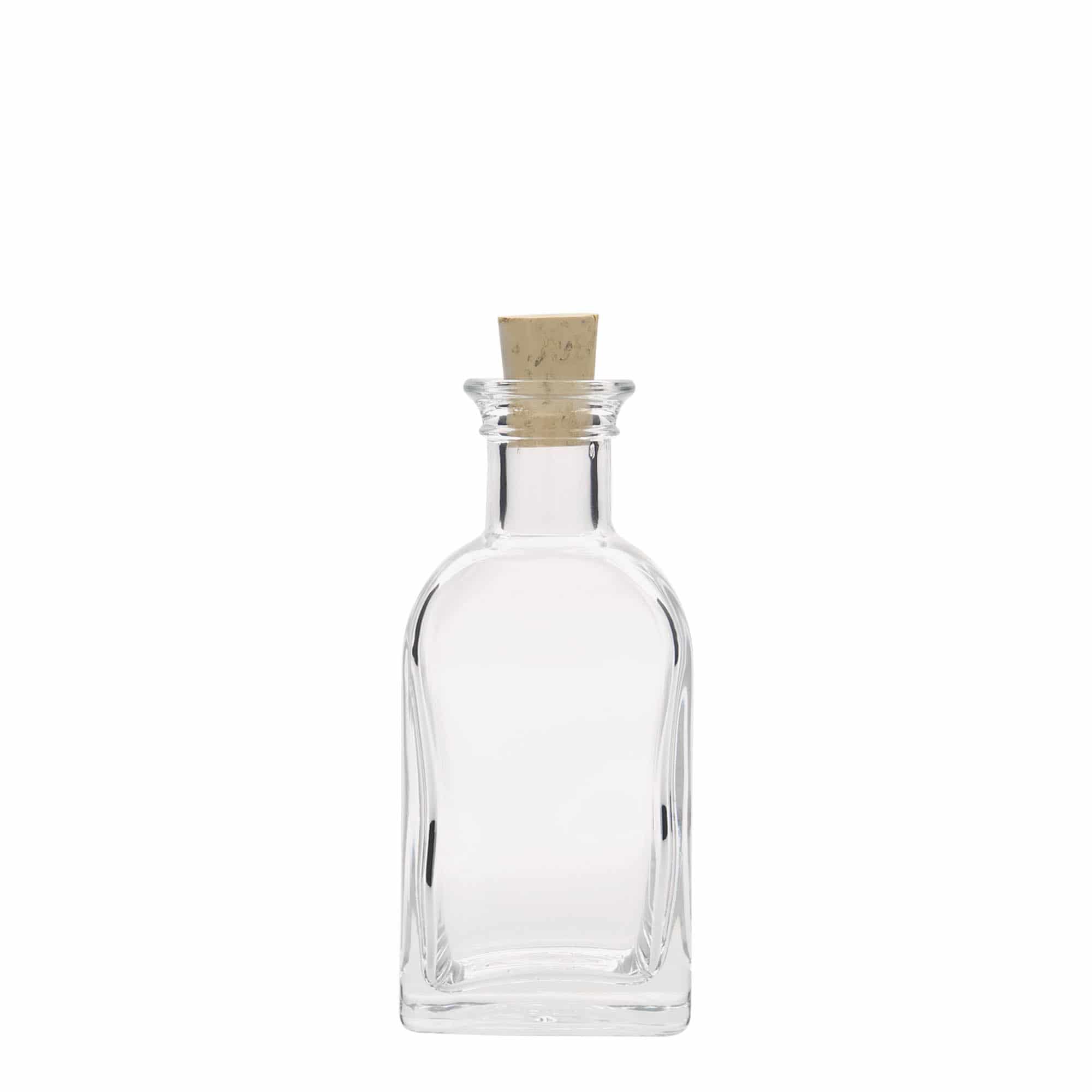 100 ml glass bottle Apothecary Carré, square, opening: cork