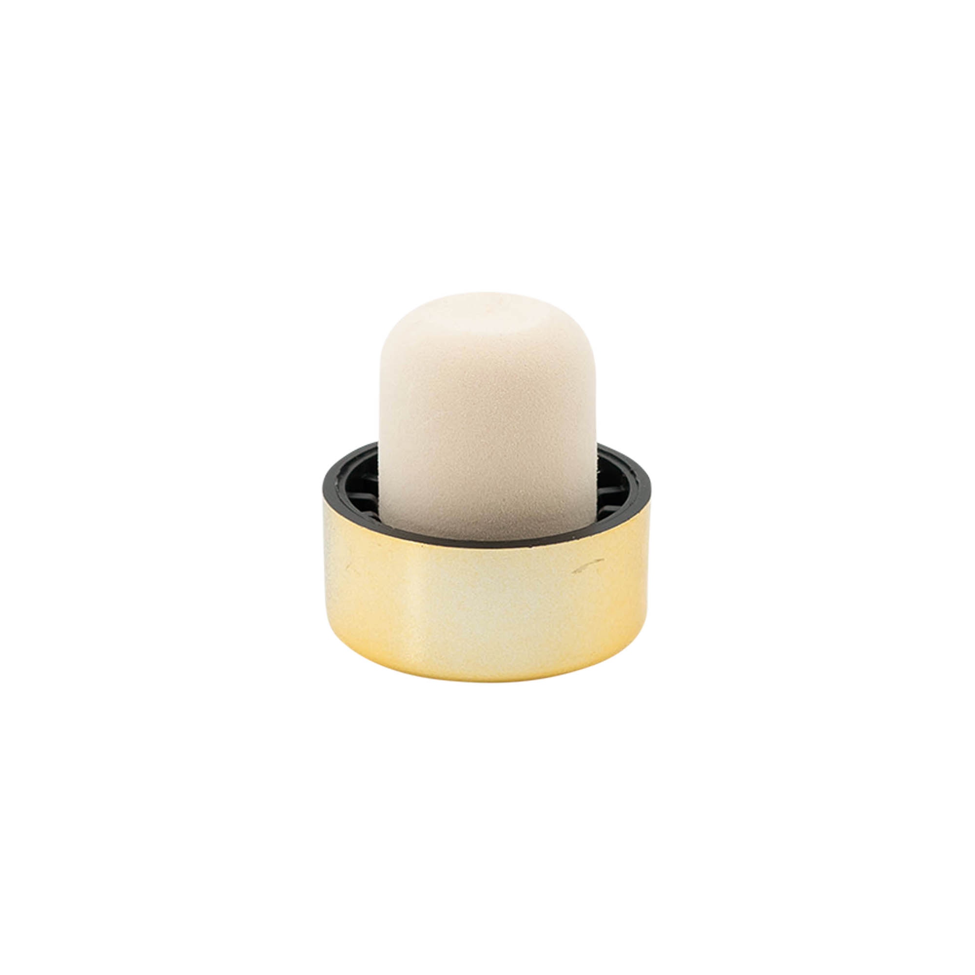 Handle cork 19 mm, plastic, gold, for opening: cork Handle cork 19 mm, plastic, gold, for opening: cork
