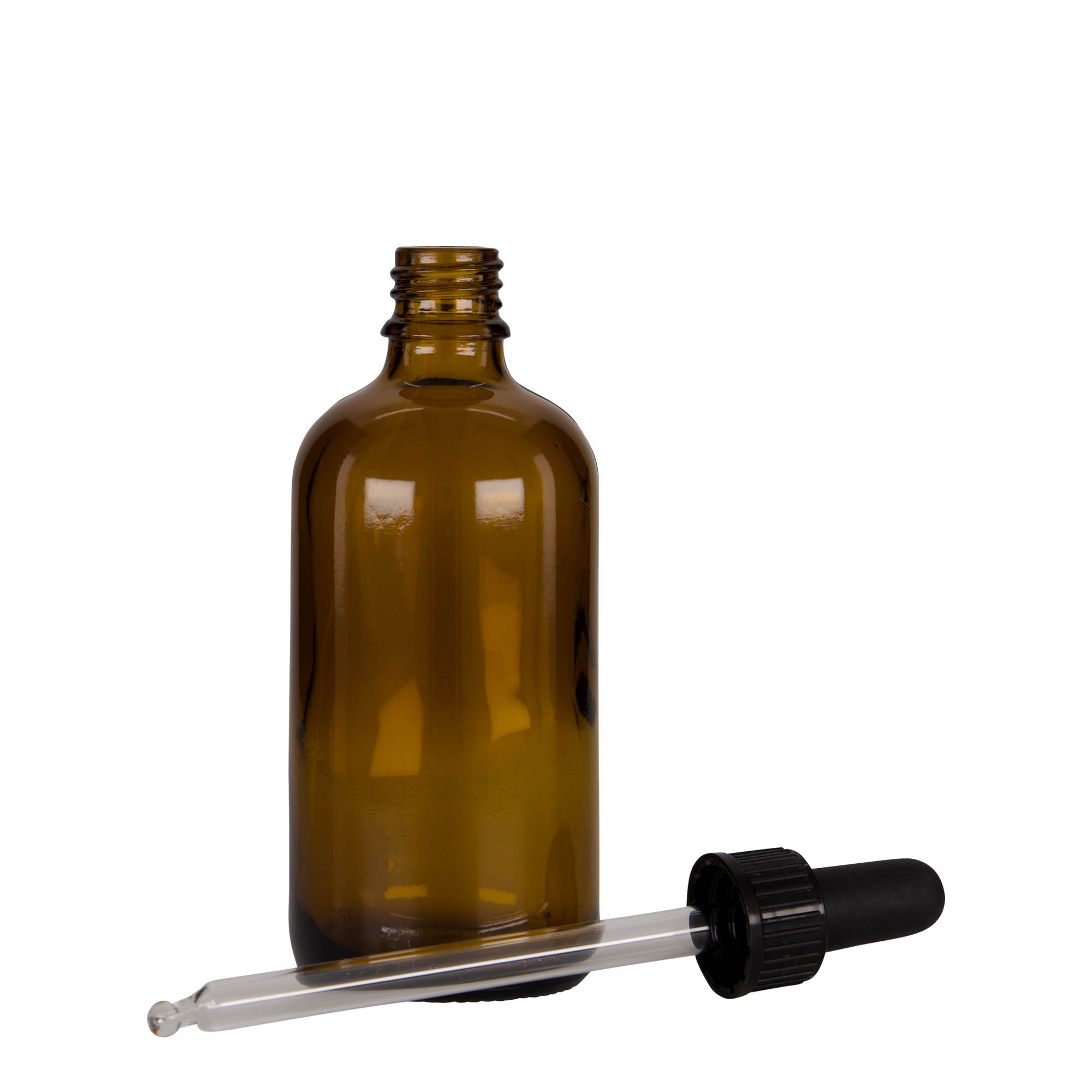 100 ml dropper bottle medicine, glass, brown-black, opening: DIN 18 100 ml dropper bottle medicine, glass, brown-black, opening: DIN 18