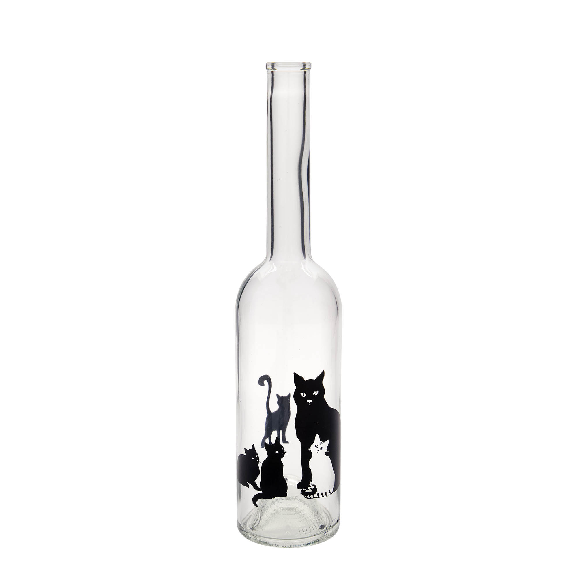 500 ml glass bottle 'Opera', design: cats, opening: cork 500 ml glass bottle 'Opera', design: cats, opening: cork