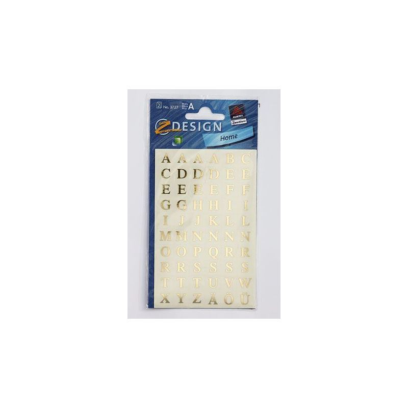 Zweckform Stickers 'Alphabet', rectangular, plastic, gold Zweckform Stickers 'Alphabet', rectangular, plastic, gold