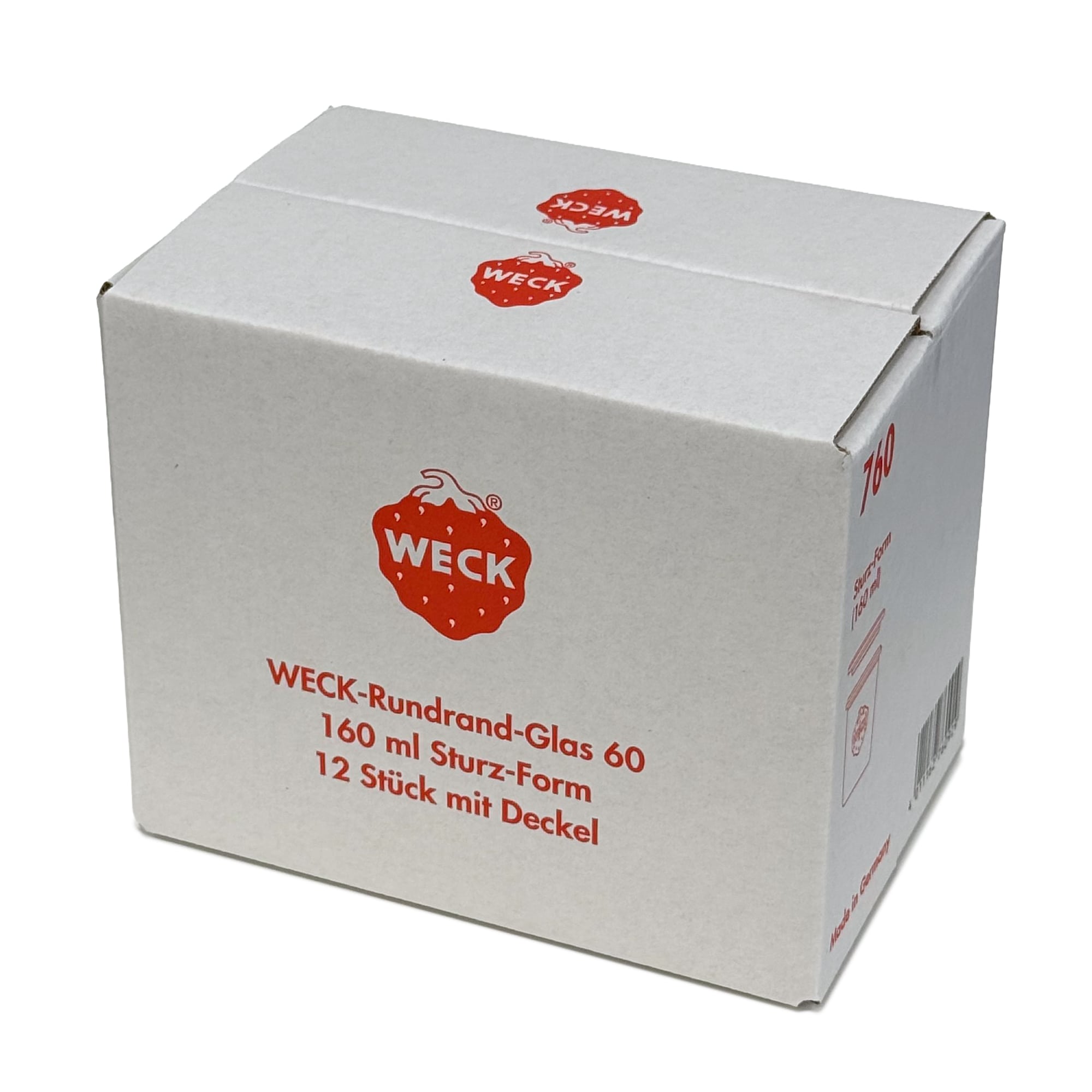 12x 160 ml WECK inverted jar with glass lid RR 60